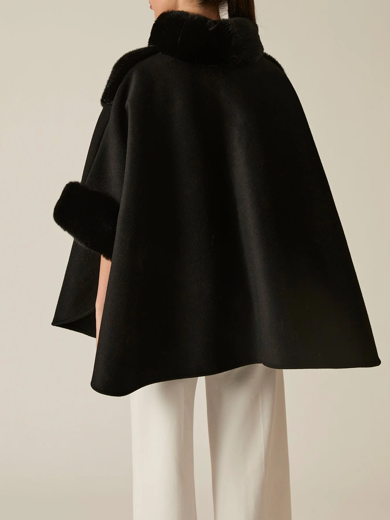 Faux Fur Cape Black - Image 5