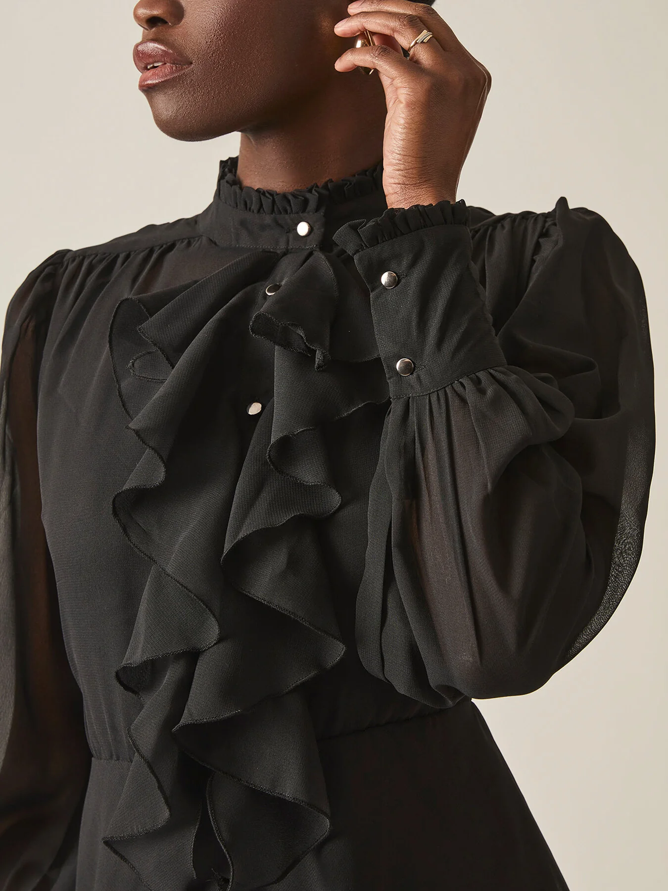 Ruffle Shift Midi Dress - Image 4