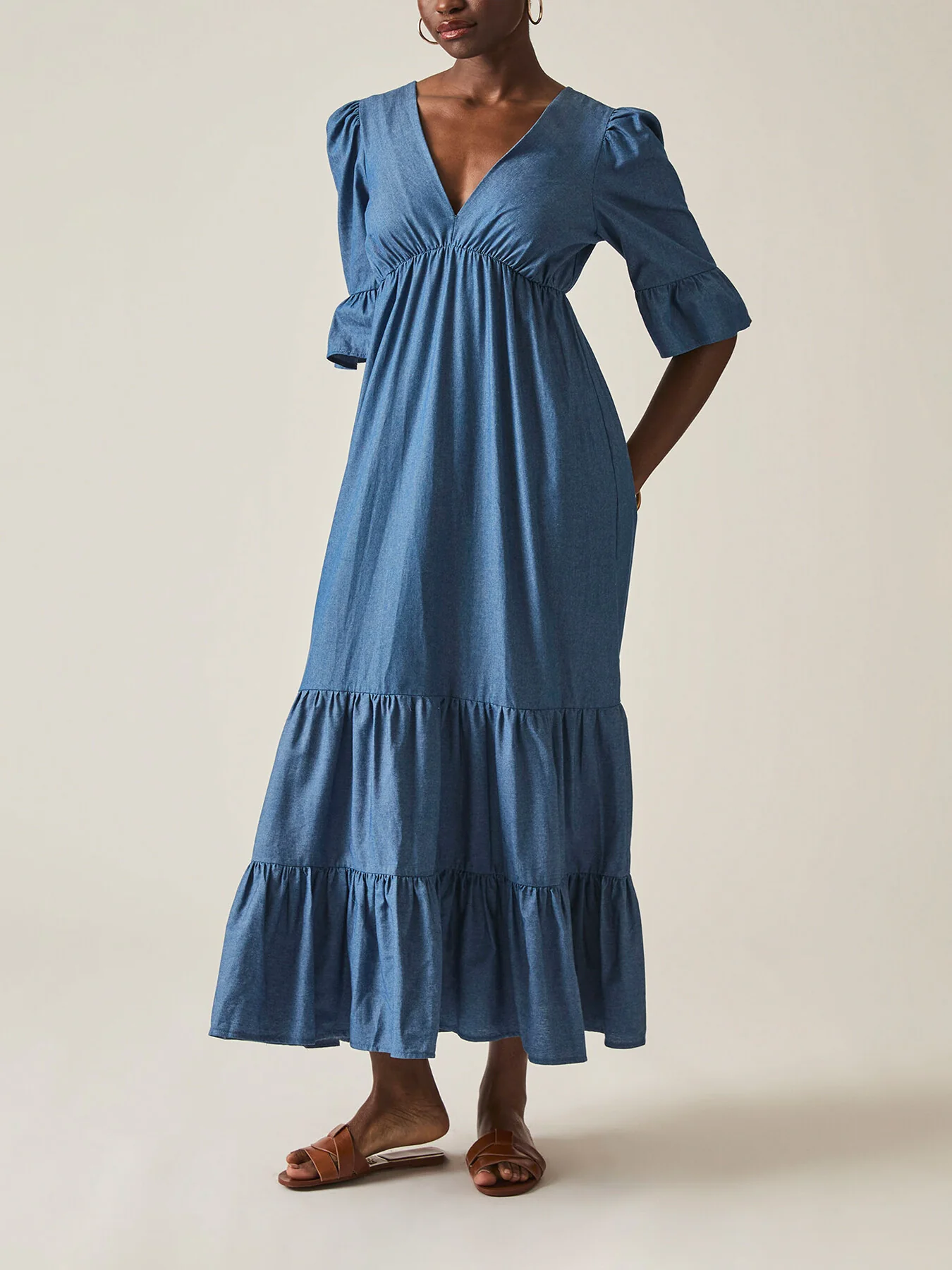 FrillTieredDenimDress - Image 3