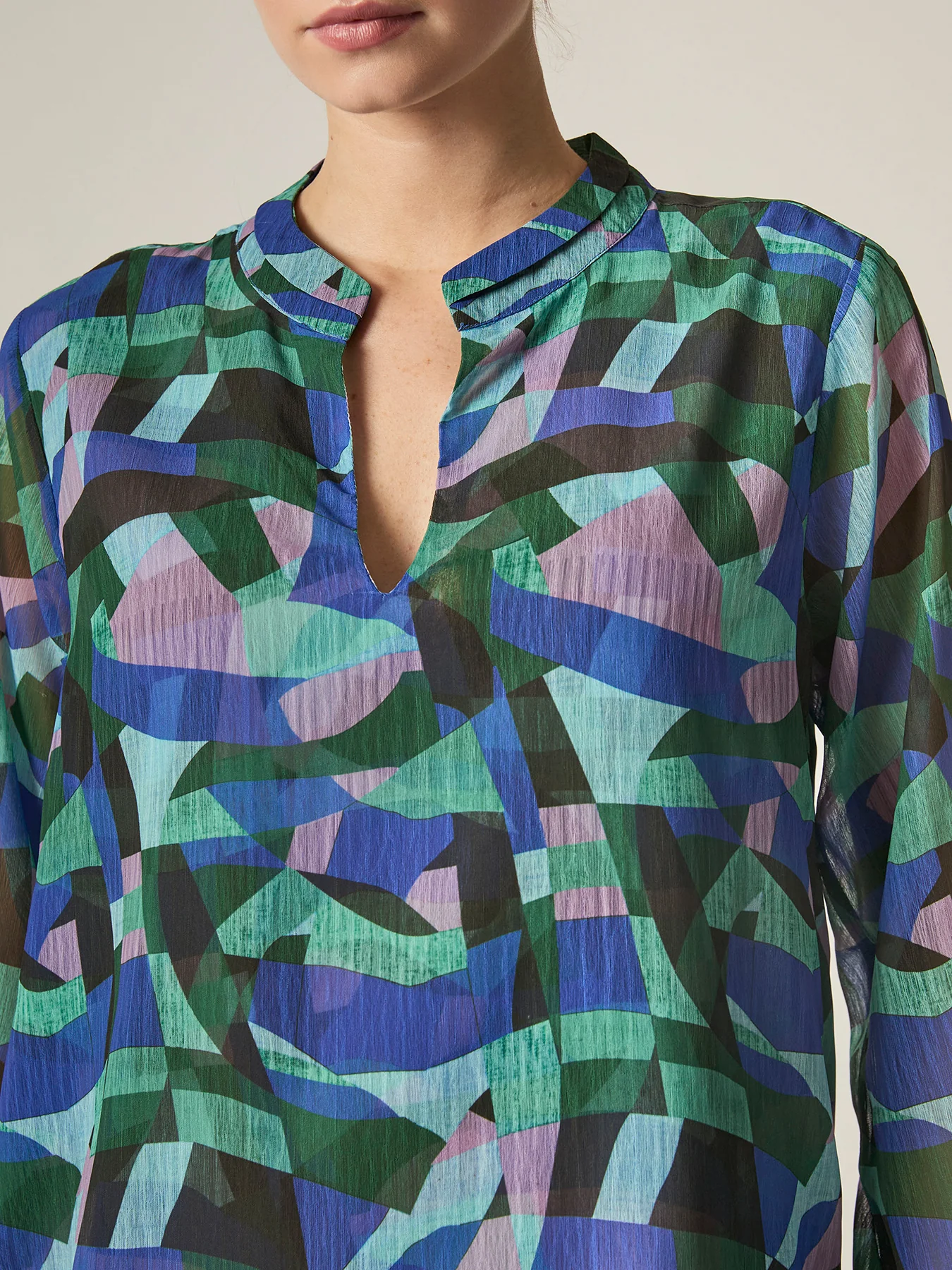 Abstract Print Blouse Pattern - Image 3