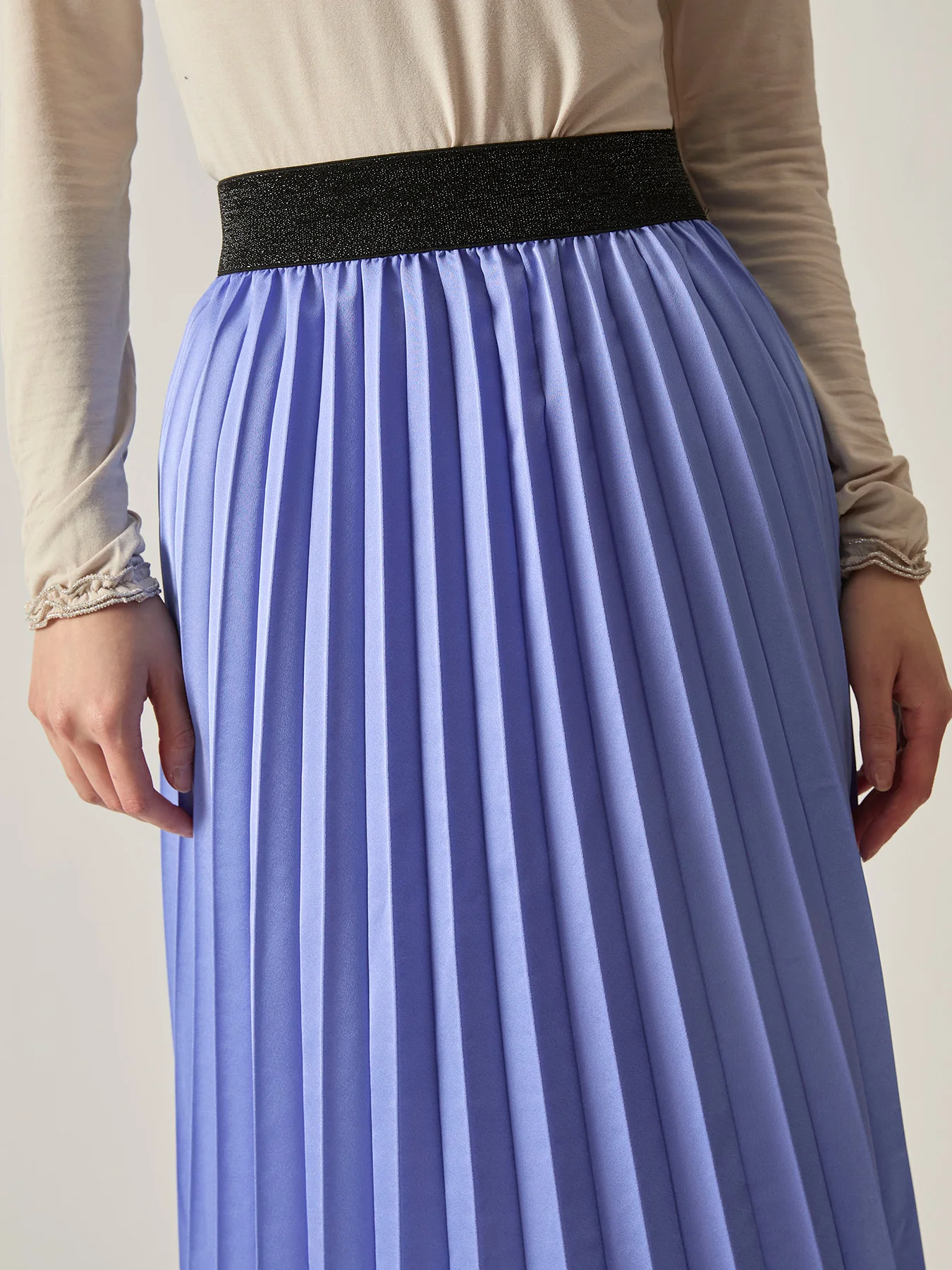 Pleated Maxi Skirt Purple - Image 3