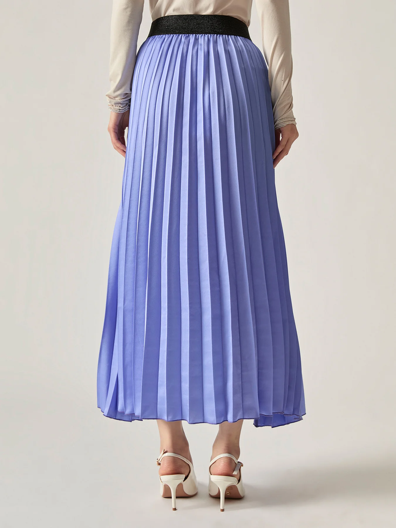 Pleated Maxi Skirt Purple - Image 5