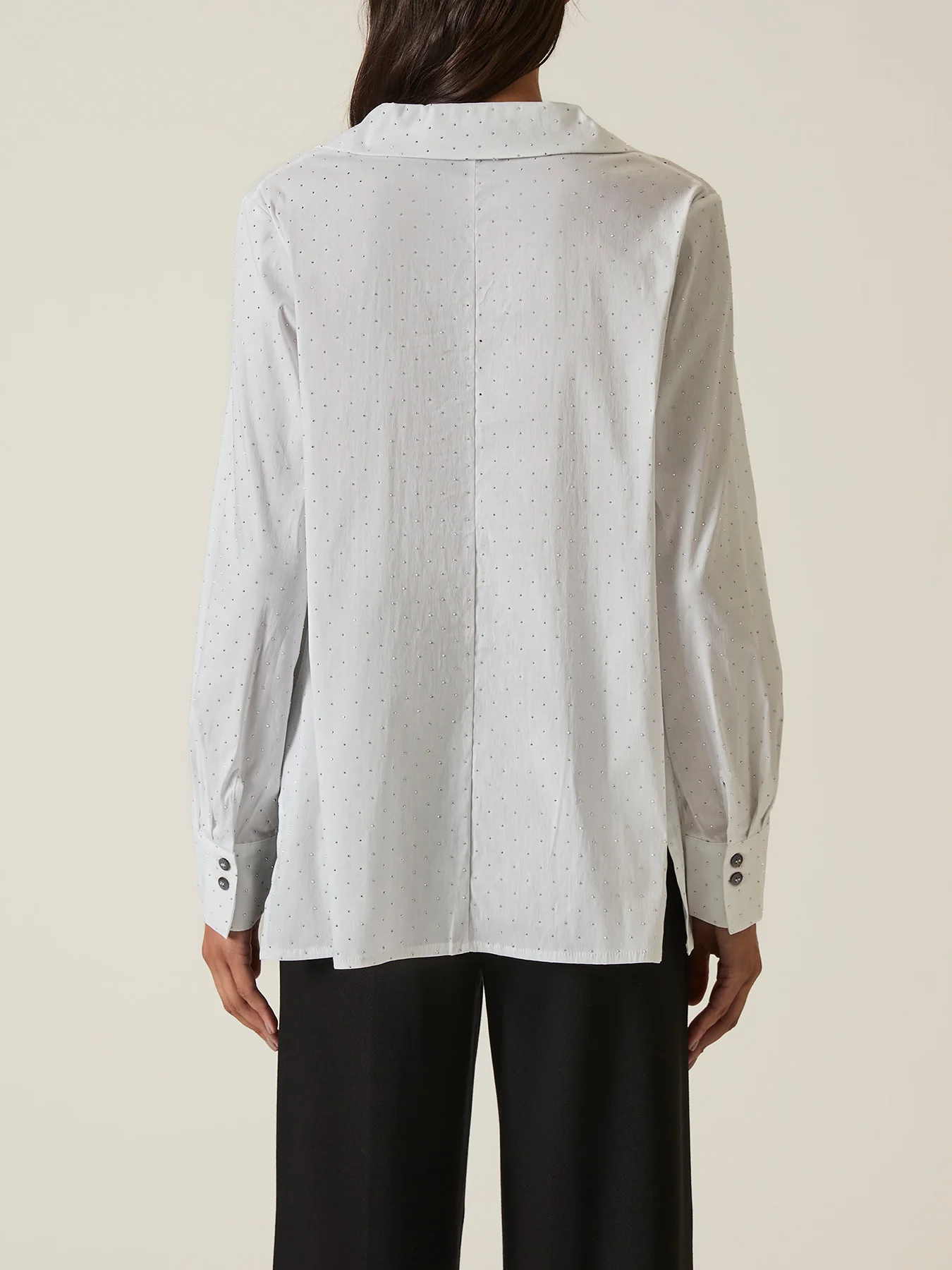 Embellished Cotton Shirt White - Image 5