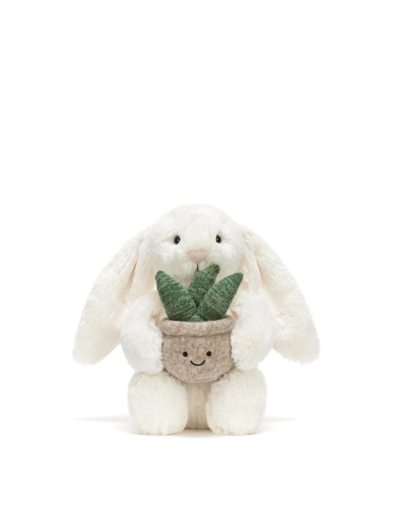 Cream Bunny with Plant