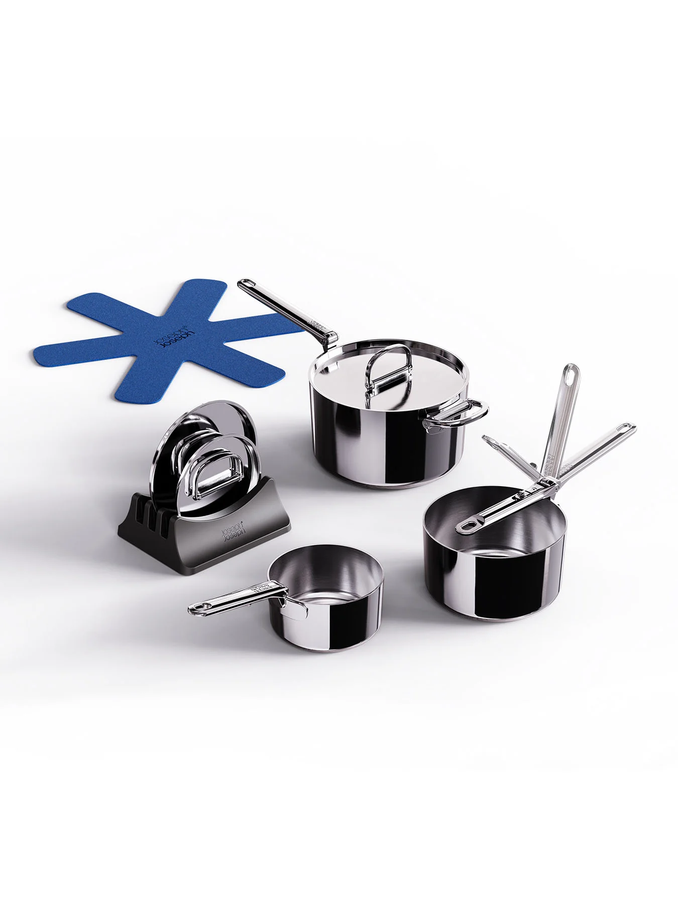 Space Steel 6 Piece Stainless Steel Saucepan Set