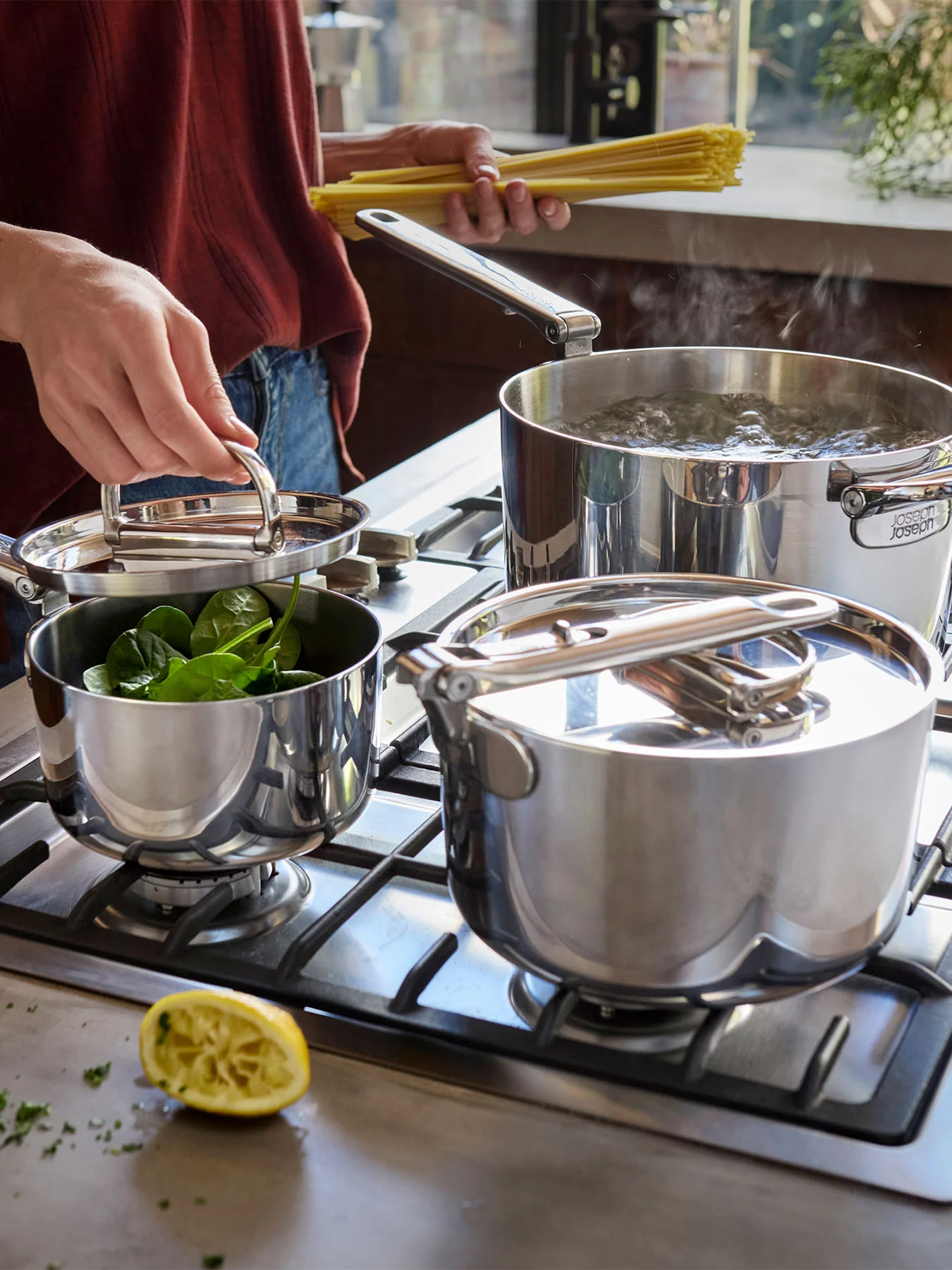 Space Steel 6 Piece Stainless Steel Saucepan Set - Image 4