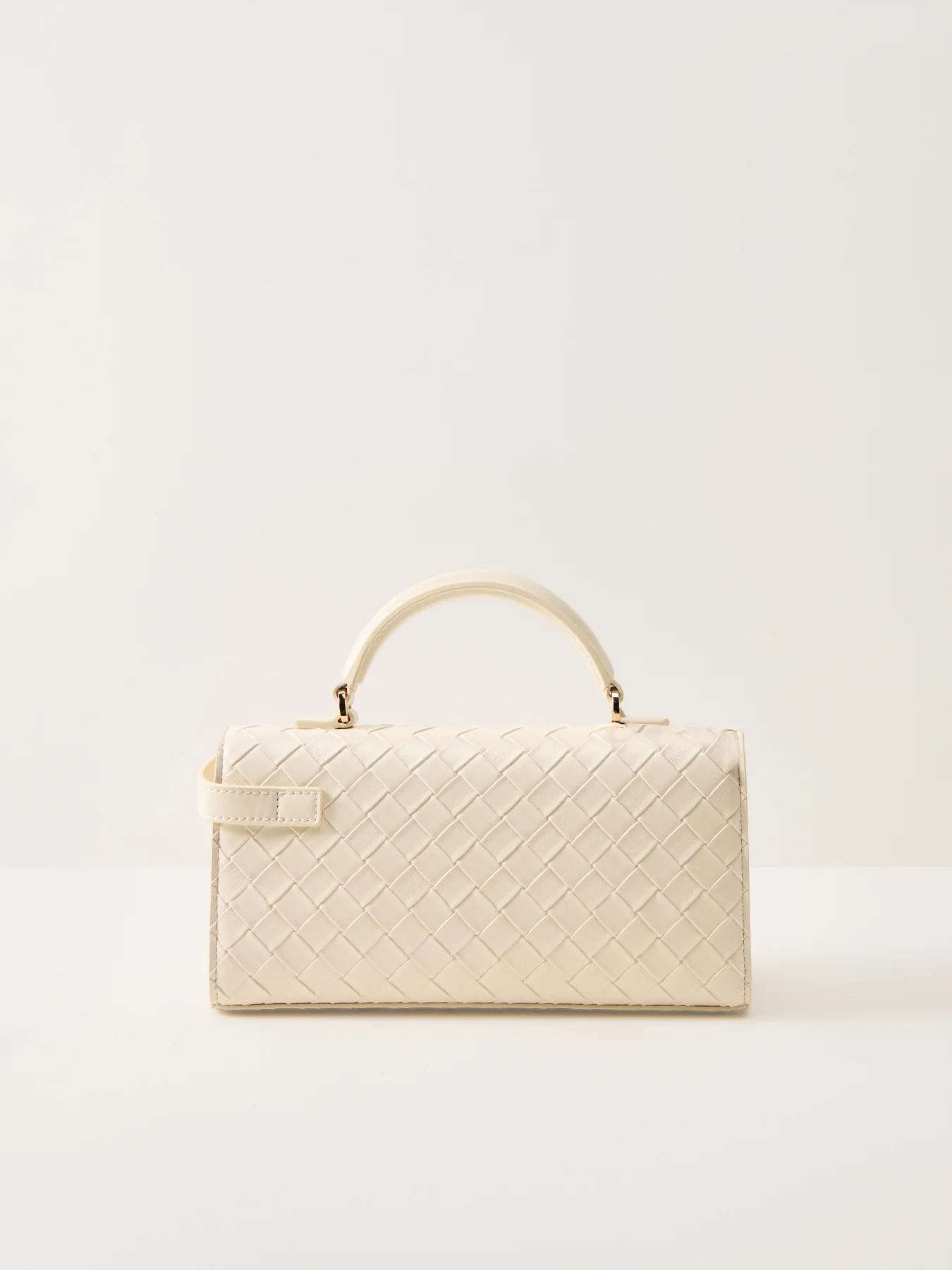 Keyla Weave Top Handle Bag White - Image 3