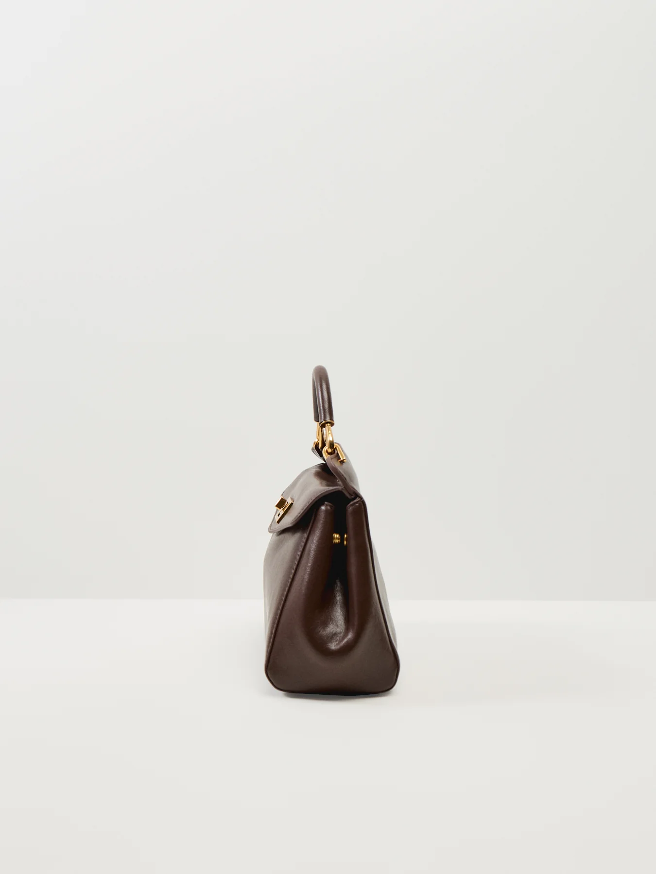 Lucia Classic Top Handbag Dark Brown Dark Brown - Image 4