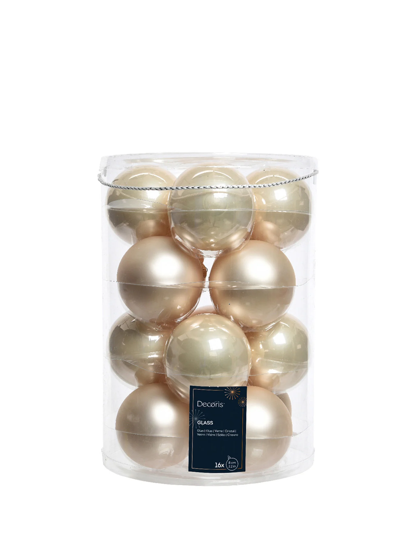 Christmas Baubles Glass Enamel Pack of 16 Gold - Image 4