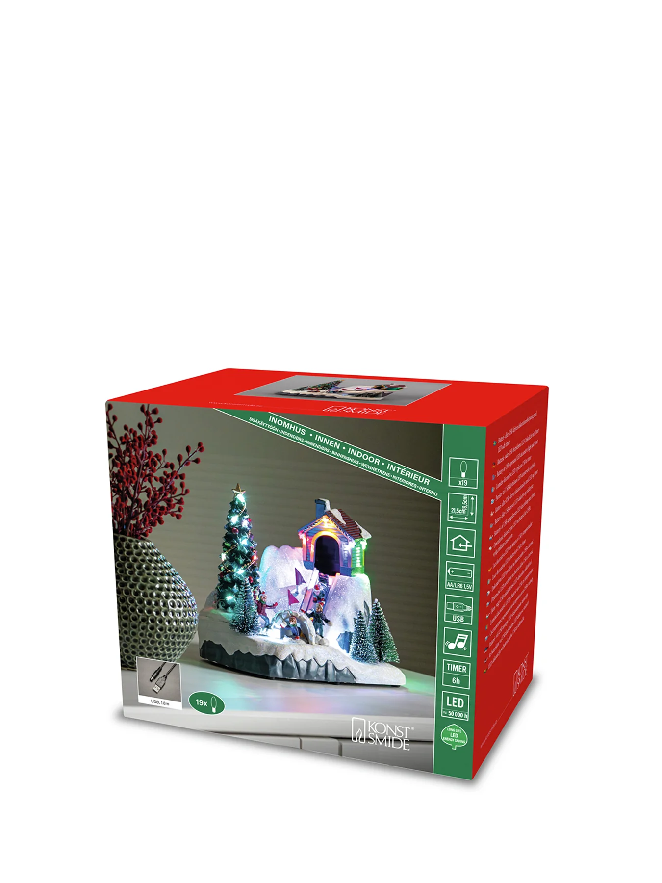 Winter Village Multi-Colour LED Christmas Display with Music & Timer - Image 3