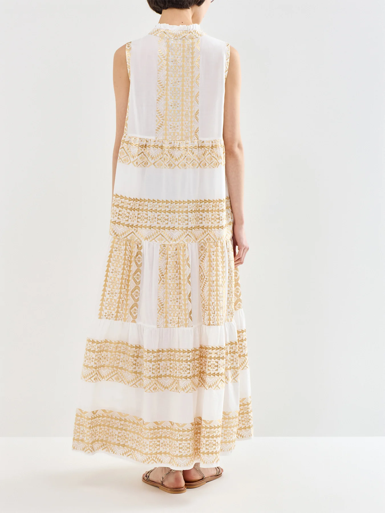 Classic Triangle Maxi Dress White - Image 5