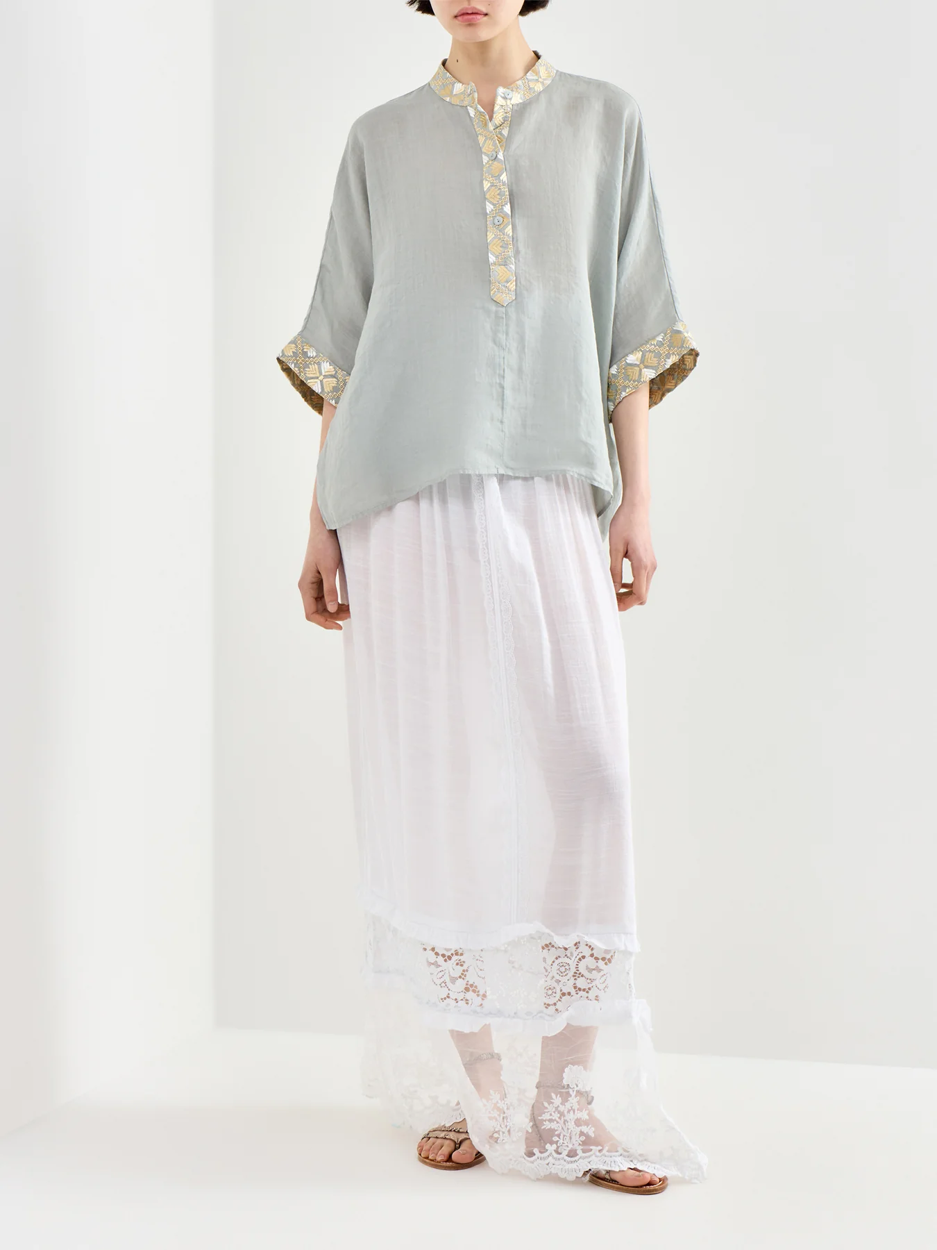 Flakes Kaftan Blouse Grey - Image 2