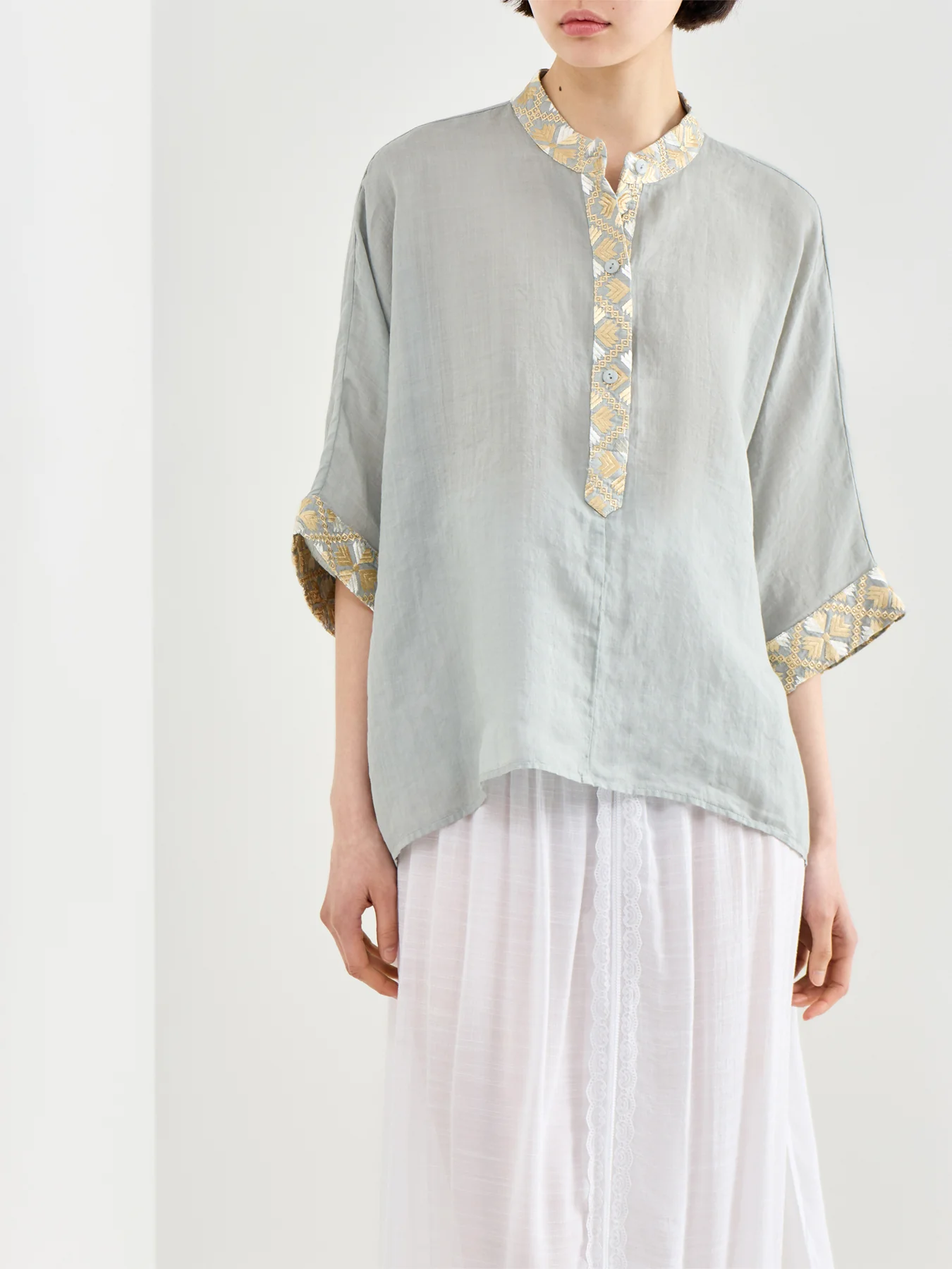 Flakes Kaftan Blouse Grey - Image 4