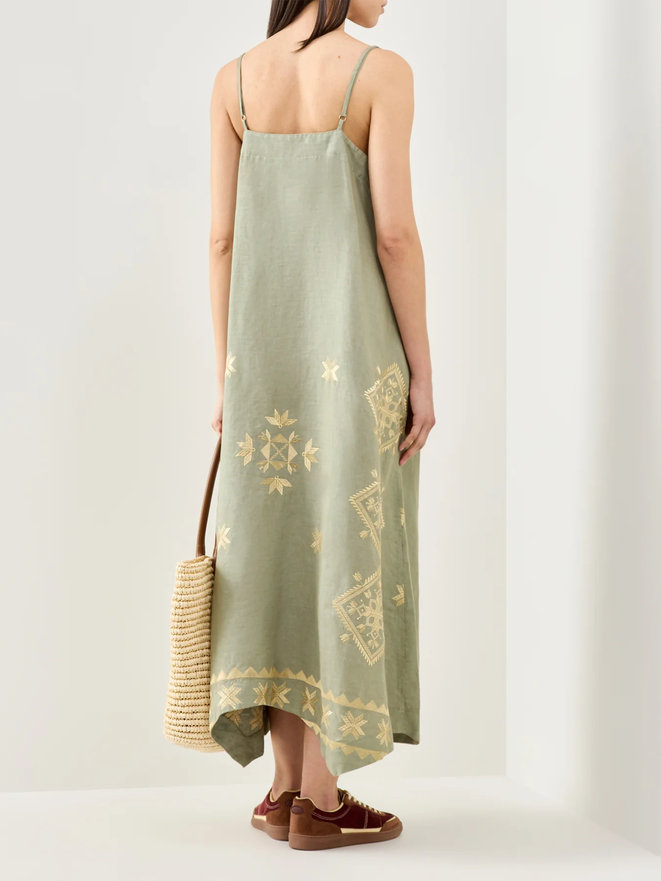 Lefkada A-Line Strappy Dress Khaki - Image 5