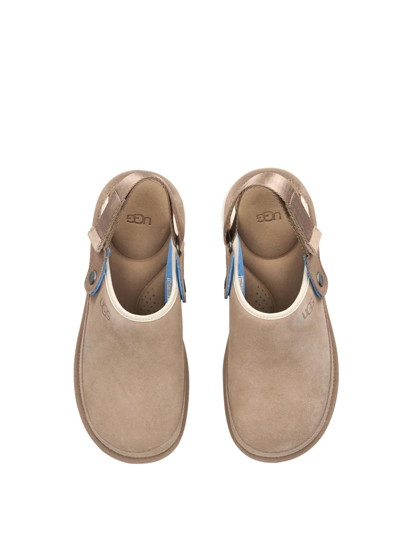 Mens Goldencoast Suede Clog Sandals Beige - Image 2