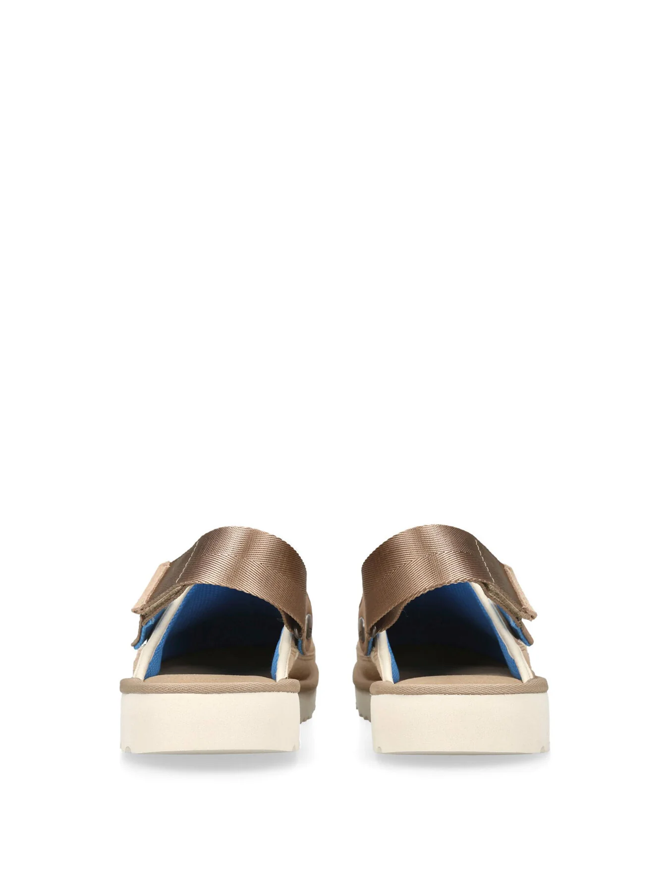 Mens Goldencoast Suede Clog Sandals Beige - Image 3