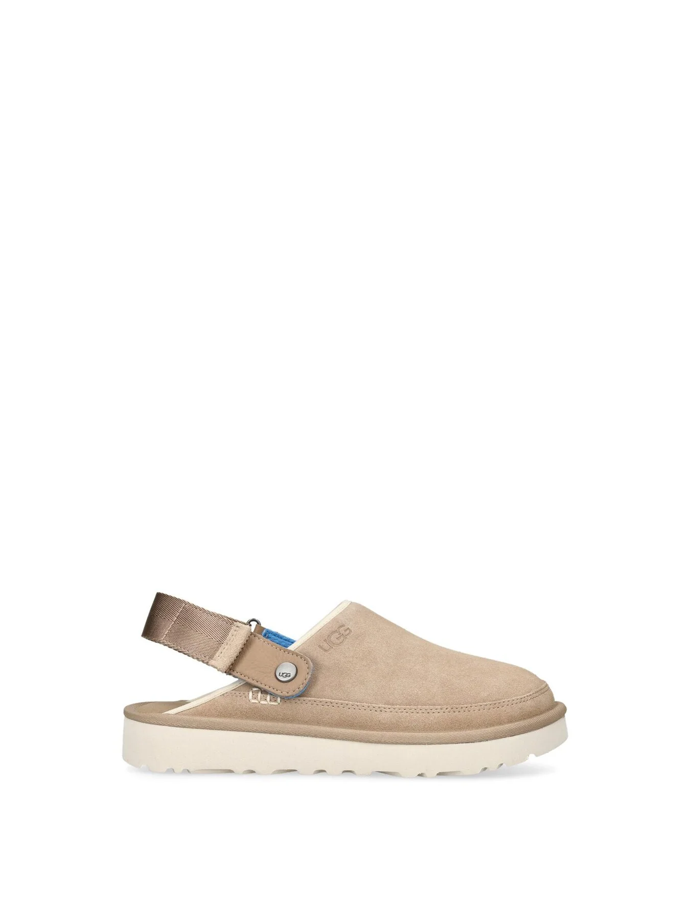 Mens Goldencoast Suede Clog Sandals Beige - Image 4