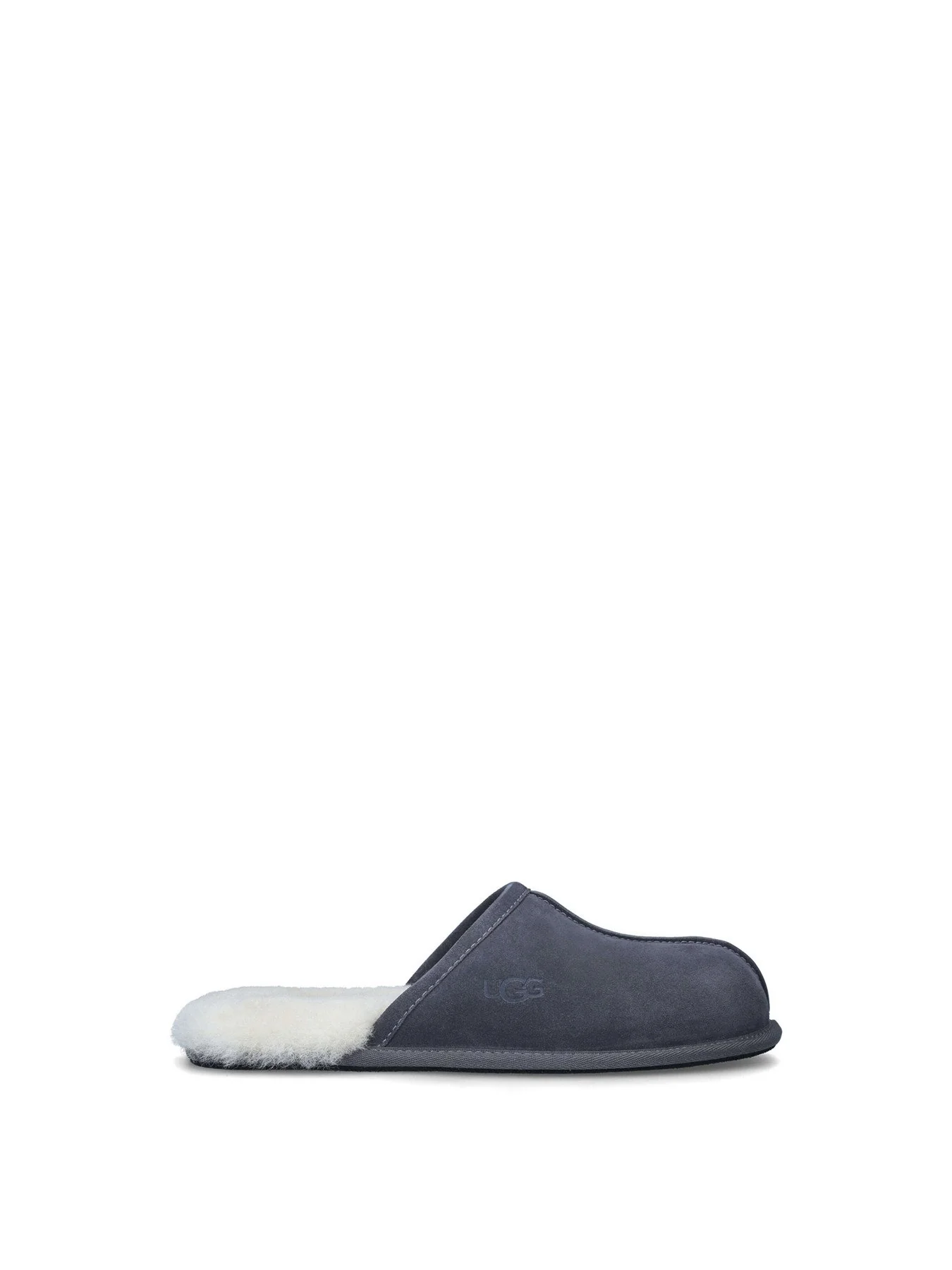 Men’s Scuff Shearling Slippers Grey - Image 4