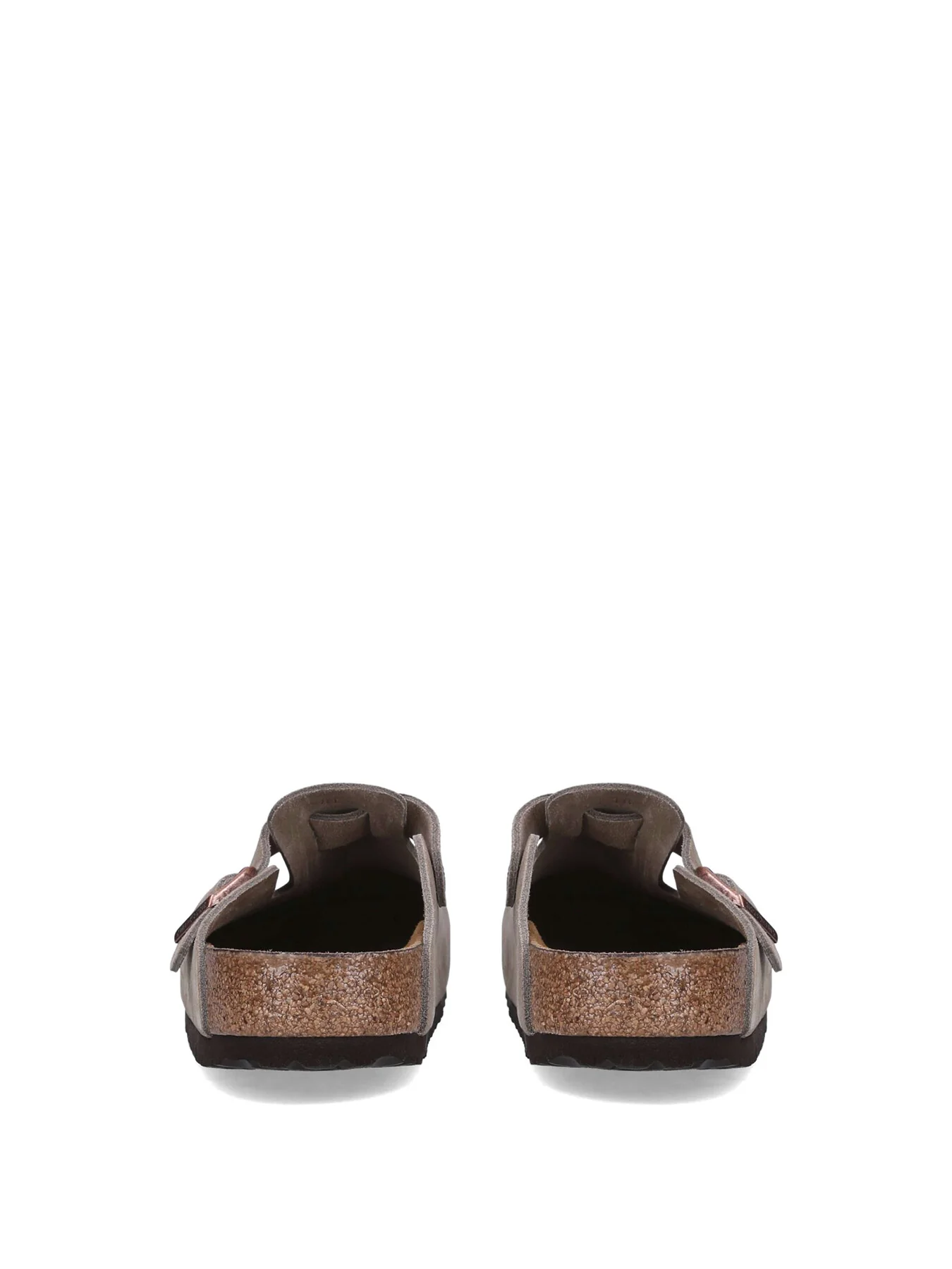 Boston Buckle Suede Clogs Taupe - Image 3