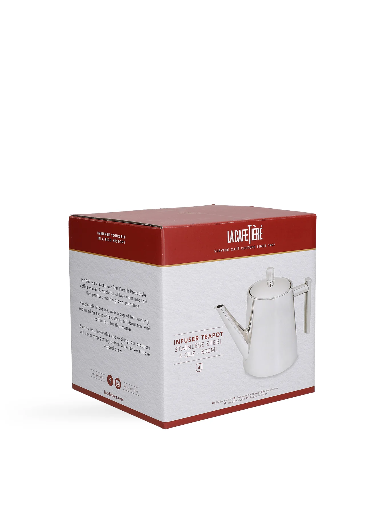 Stainless Steel Infuser Teapot 4 Cup Silver - Image 3