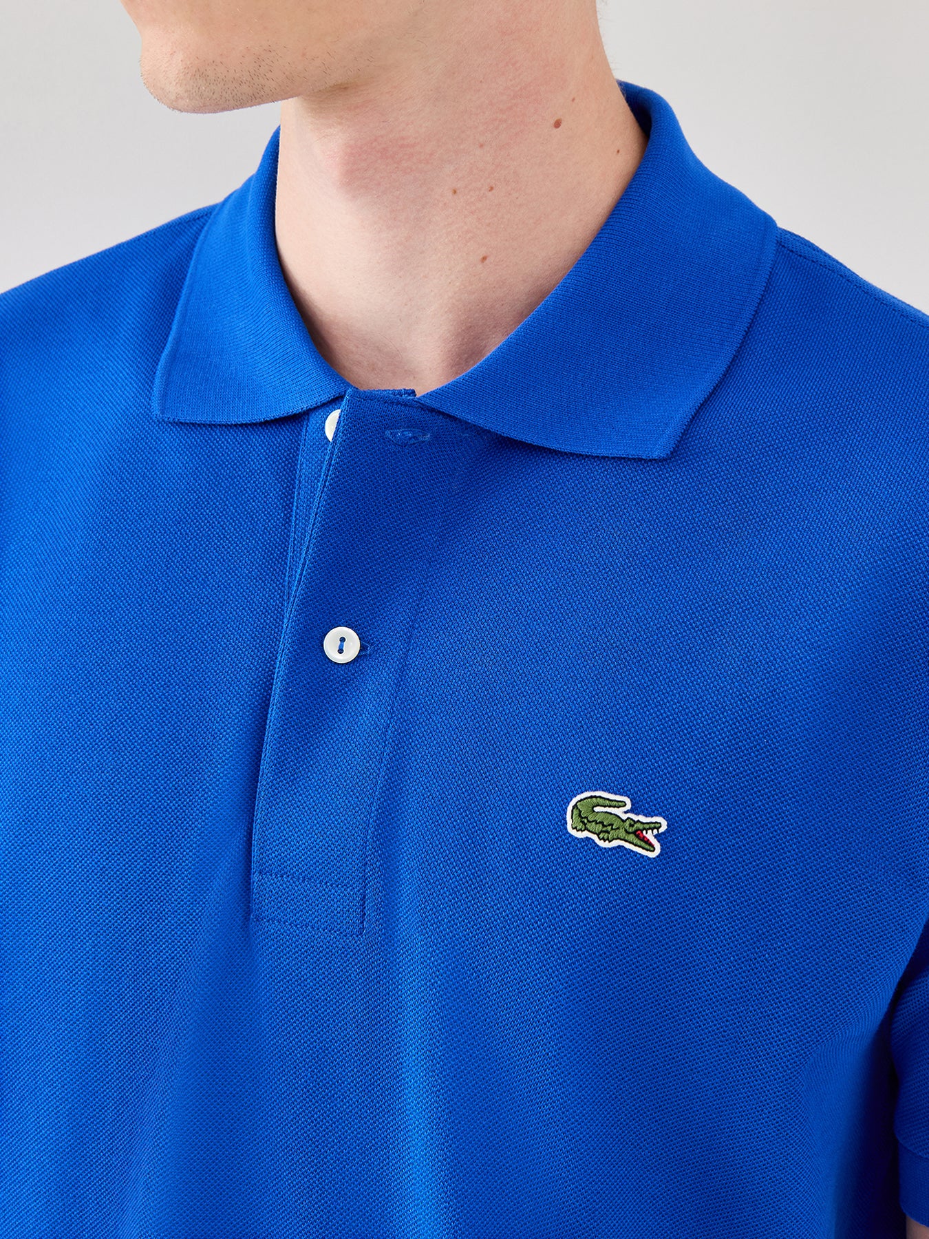 Classic Cotton Short Sleeves Polo Shirt Blue - Image 3