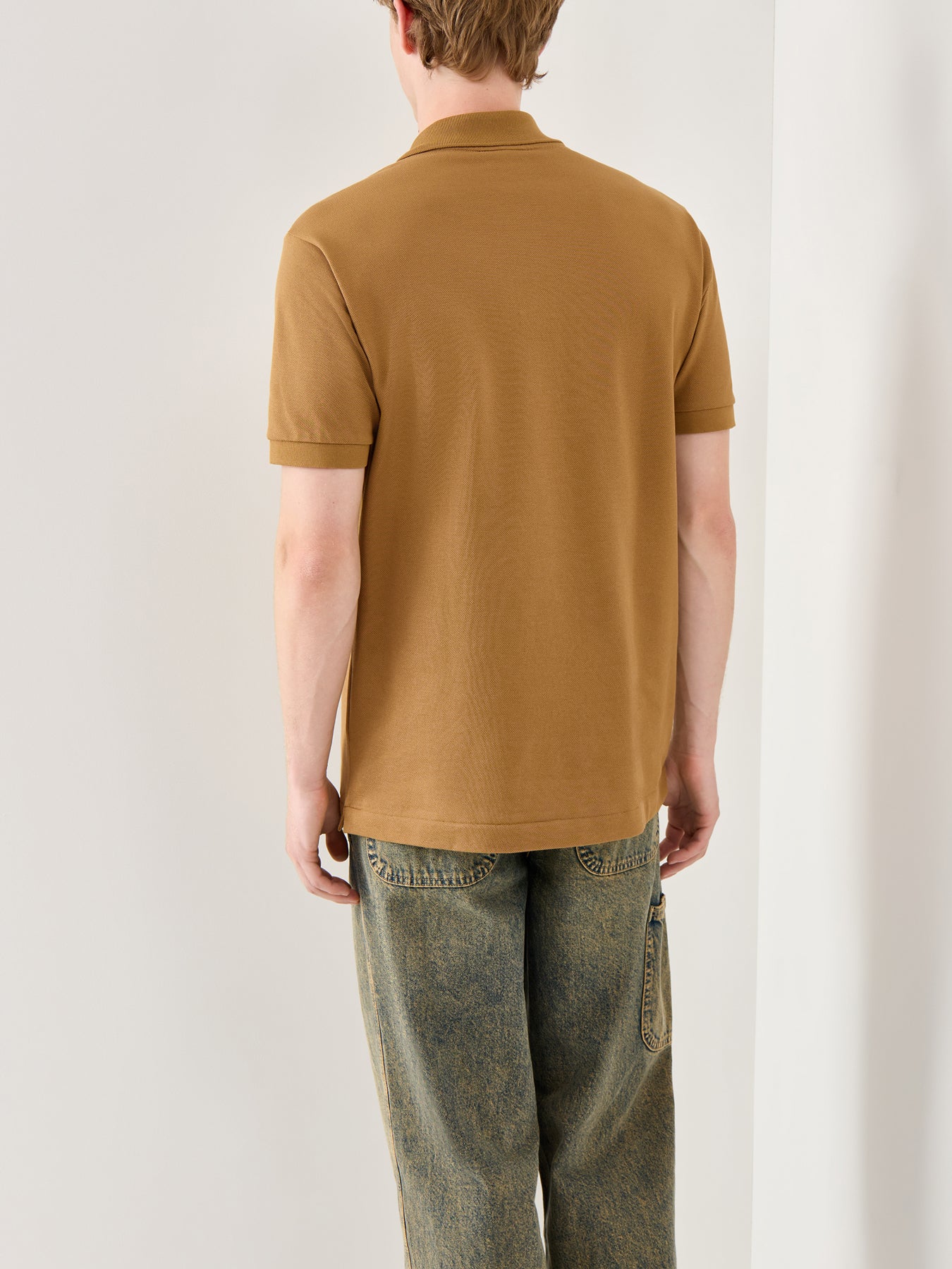 Classic Short Sleeves Cotton Polo Brown - Image 5