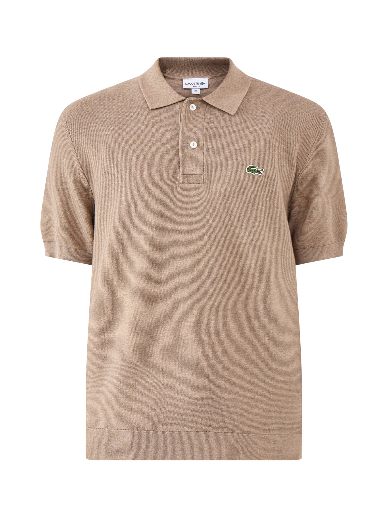 Knitted Short Sleeve Polo Shirt Beige