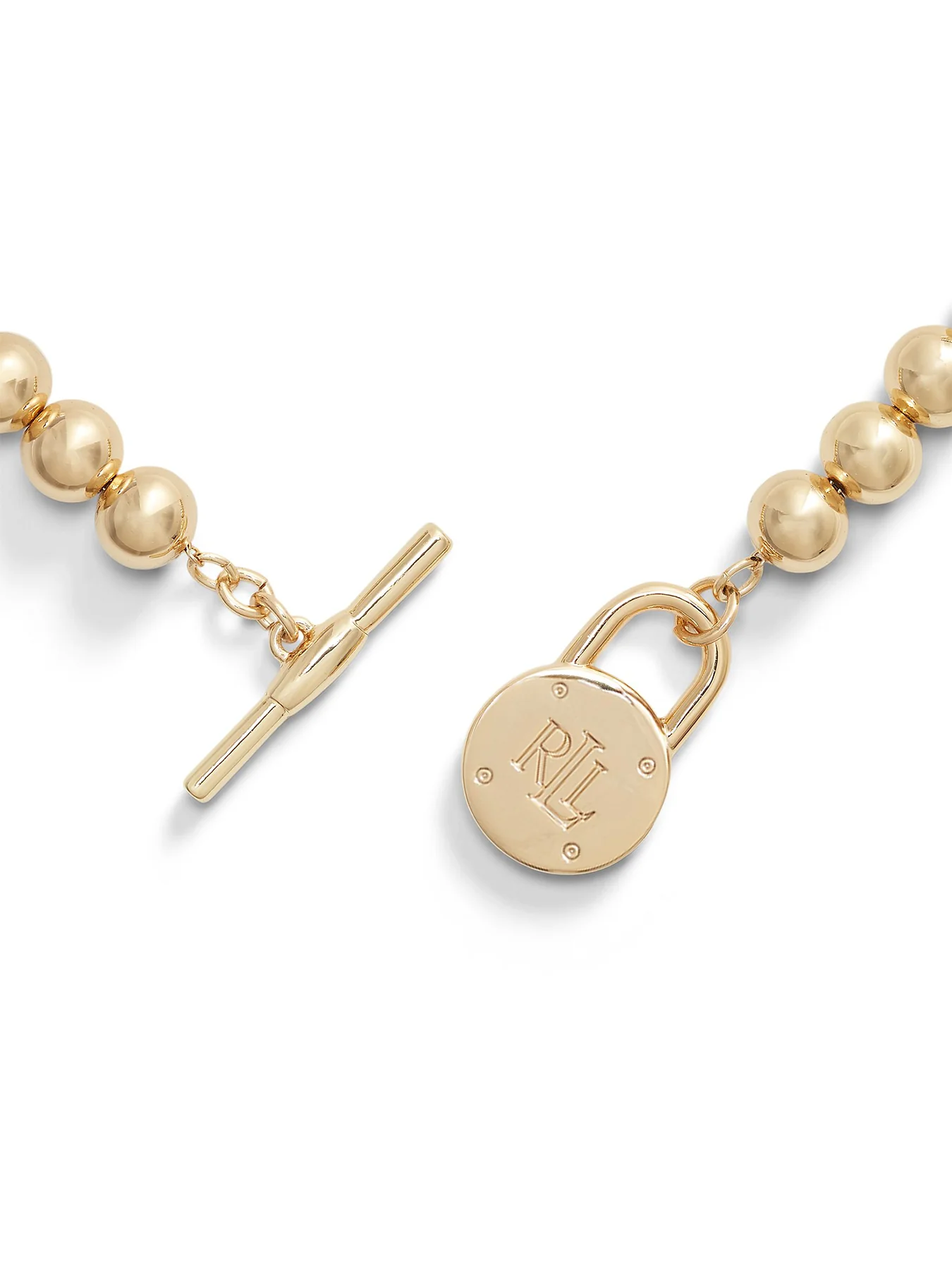 BASIC RL GOLDNK 17 BEADED LOGO CLLR W/ TGGLE (Gold) - Image 4