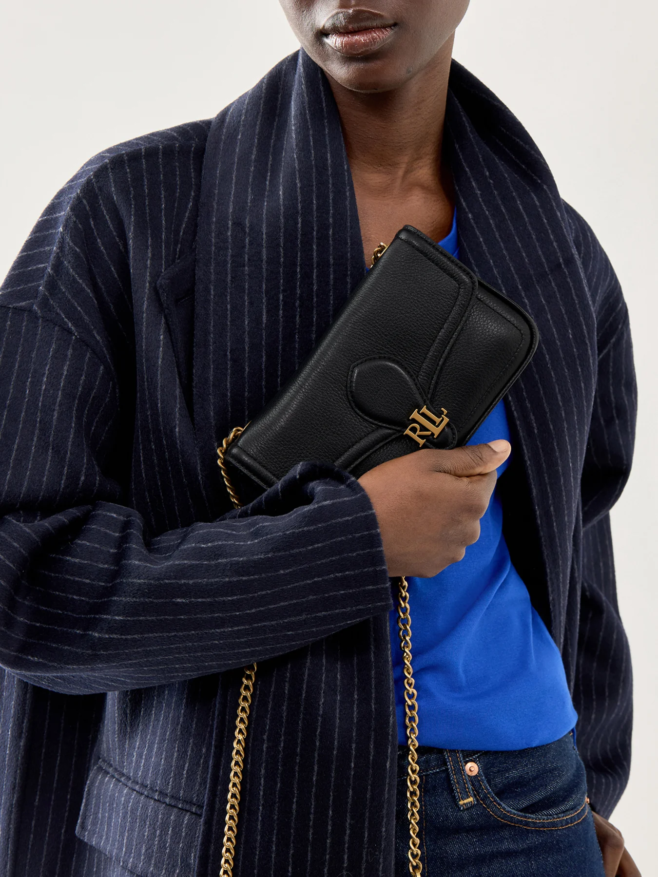 Bradley Large Leather Wallet On Chain Black - Image 2