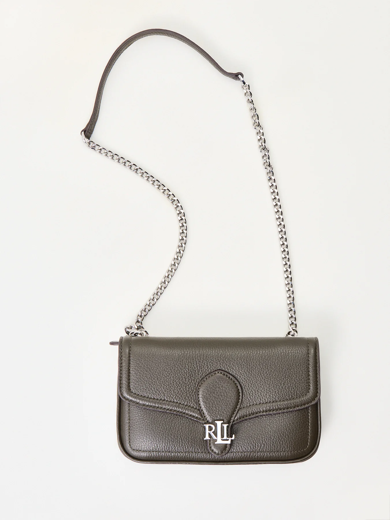 Bradley Large Leather Wallet On Chain Olive - Image 5