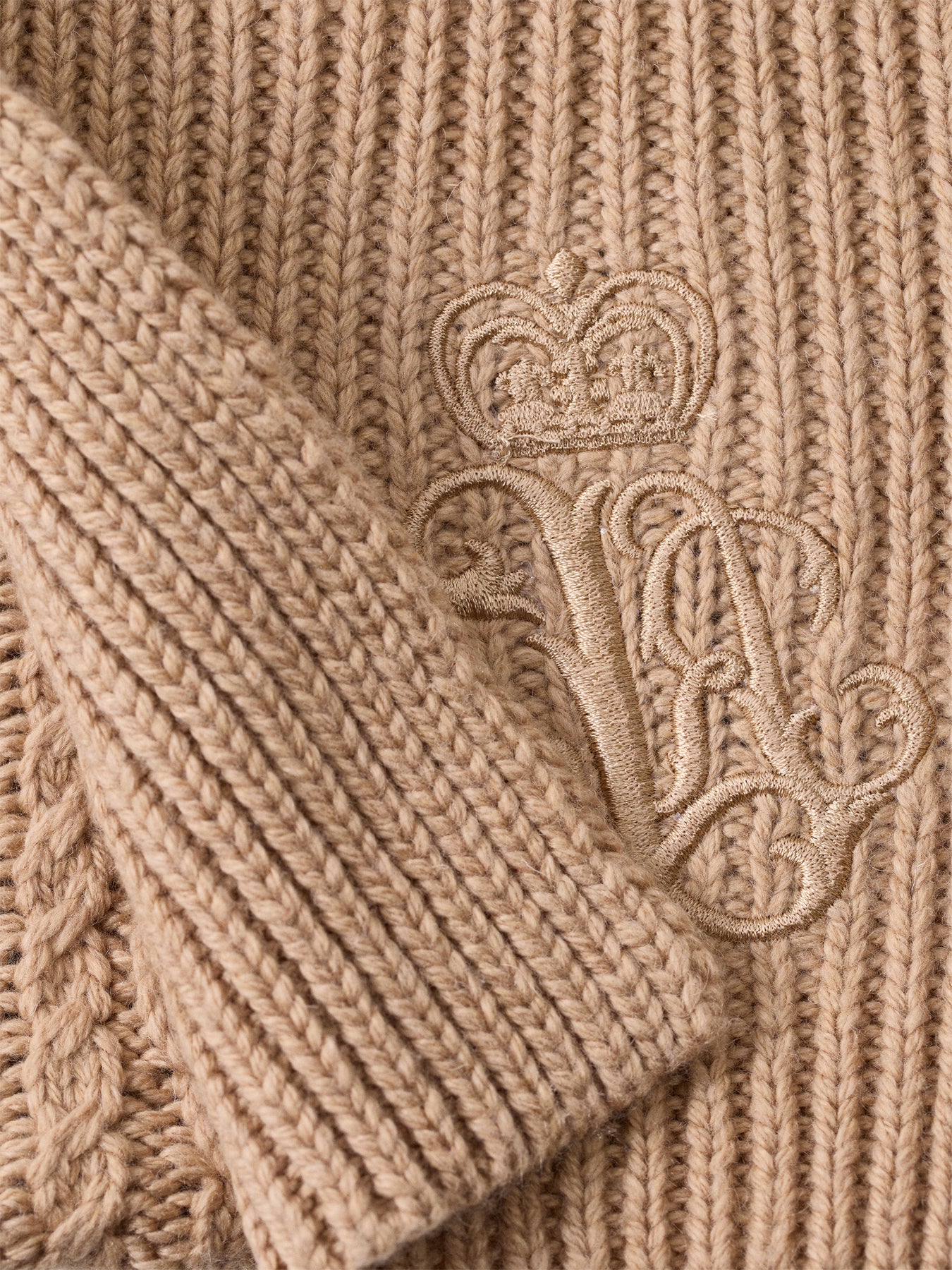 Cable Knit Scarf Cream - Image 3