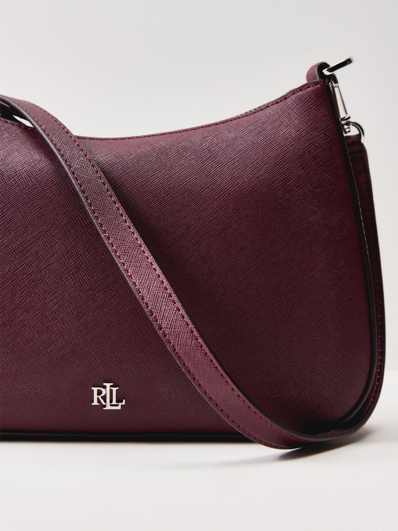 Danni Medium Leather Shoulder Bag Dark Garnet - Image 5