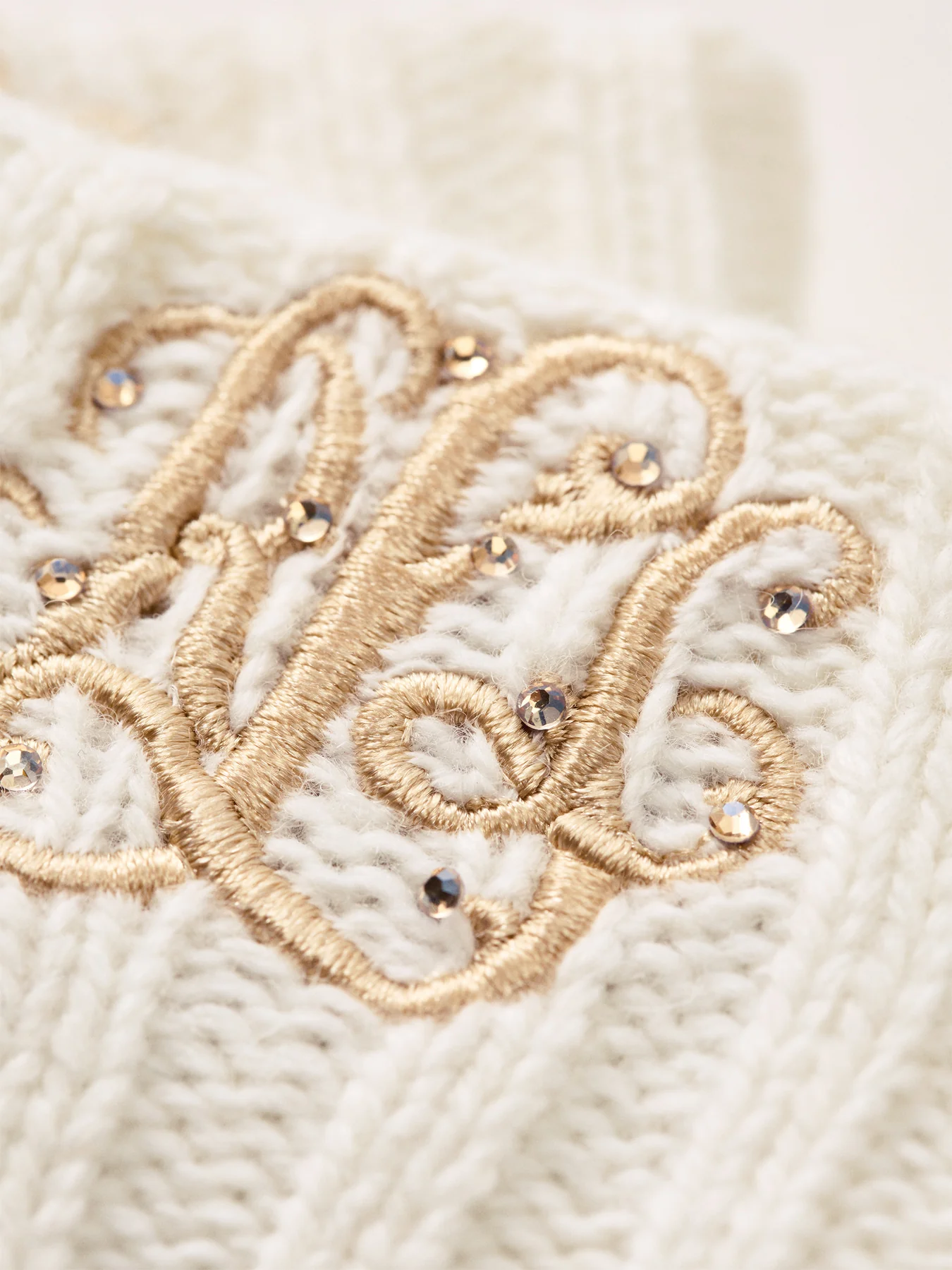 Crest Embroidered Gloves Navy - Image 2
