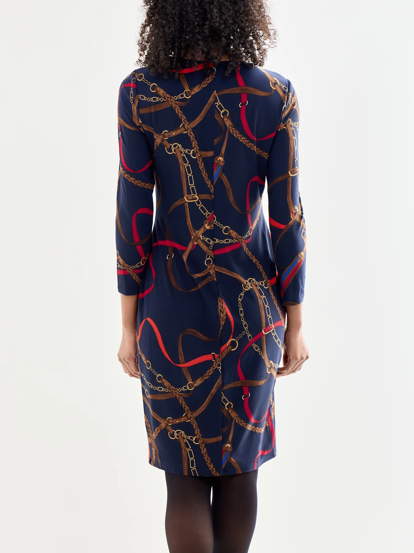 Fabiana Long Sleeve Day Dress Navy - Image 5