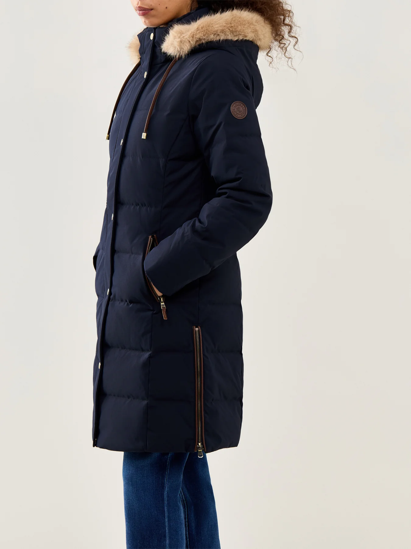 Insulated Hooded Coat Navy - Image 4
