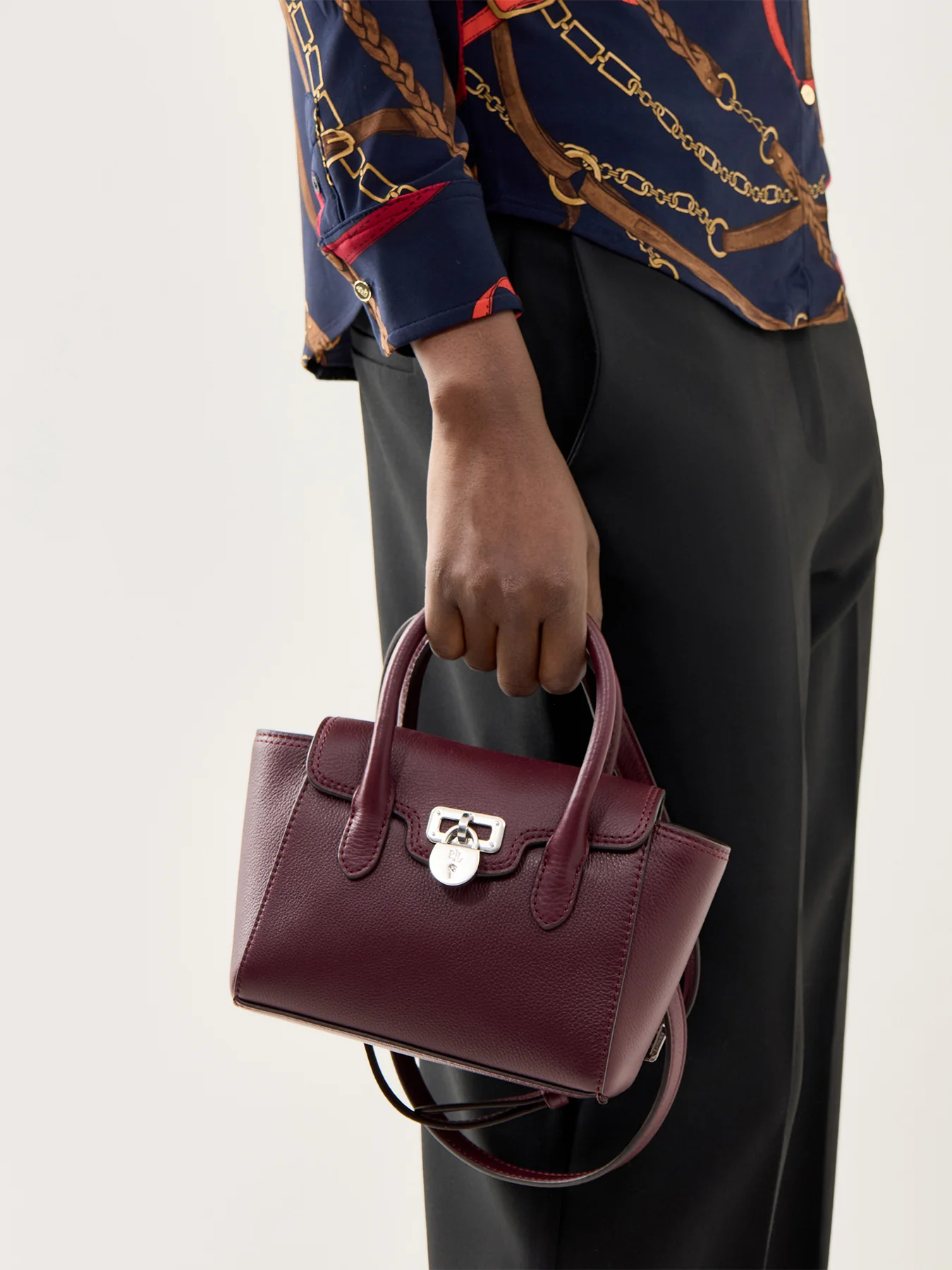 Tanner Small Structured Leather Satchel Dark Garnet - Image 2