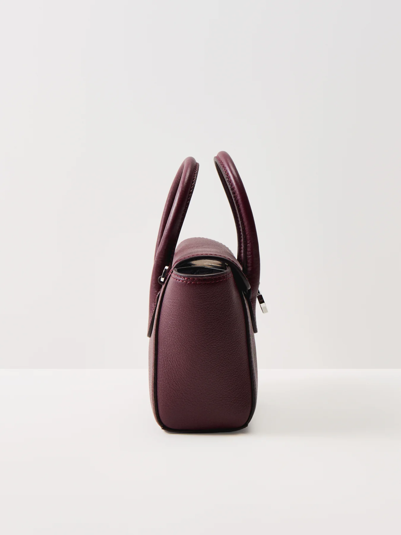 Tanner Small Structured Leather Satchel Dark Garnet - Image 4