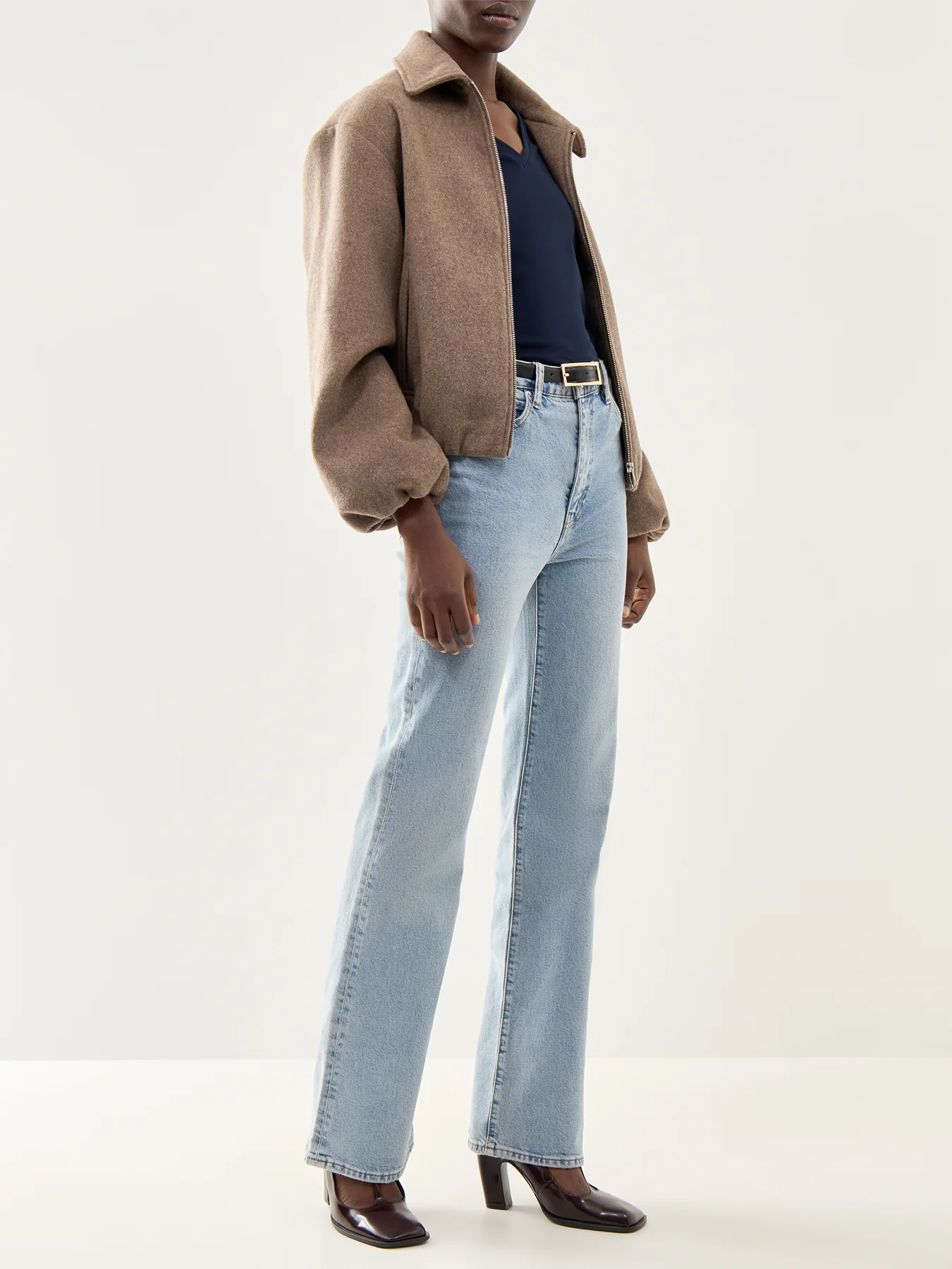 V Judy Elbow Sleeve Knit Navy - Image 2