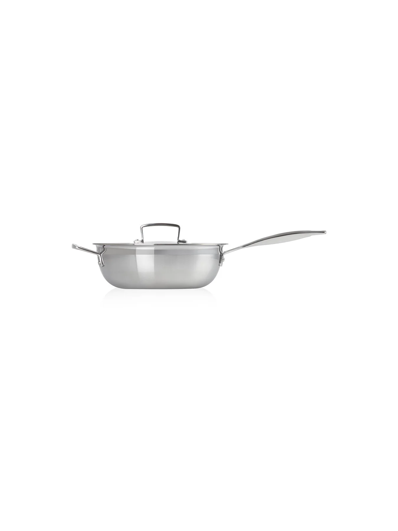 3-Ply Stainless Steel Non-Stick Chefs Pan with Lid and Helper Handle 24cm - Image 4