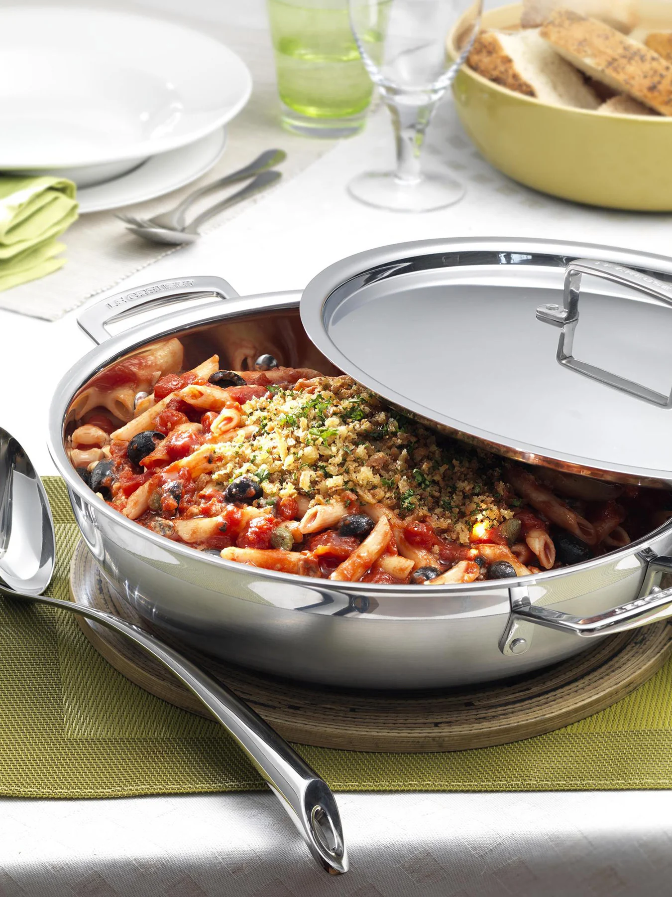 3-Ply Stainless Steel Shallow Casserole with Lid 26cm - Image 5