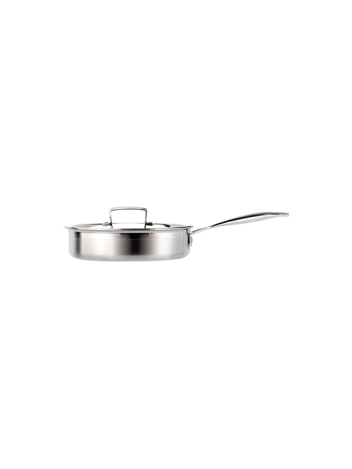 3-Ply Stainless Steel Uncoated Sauté Pan with Lid 24cm - Image 3