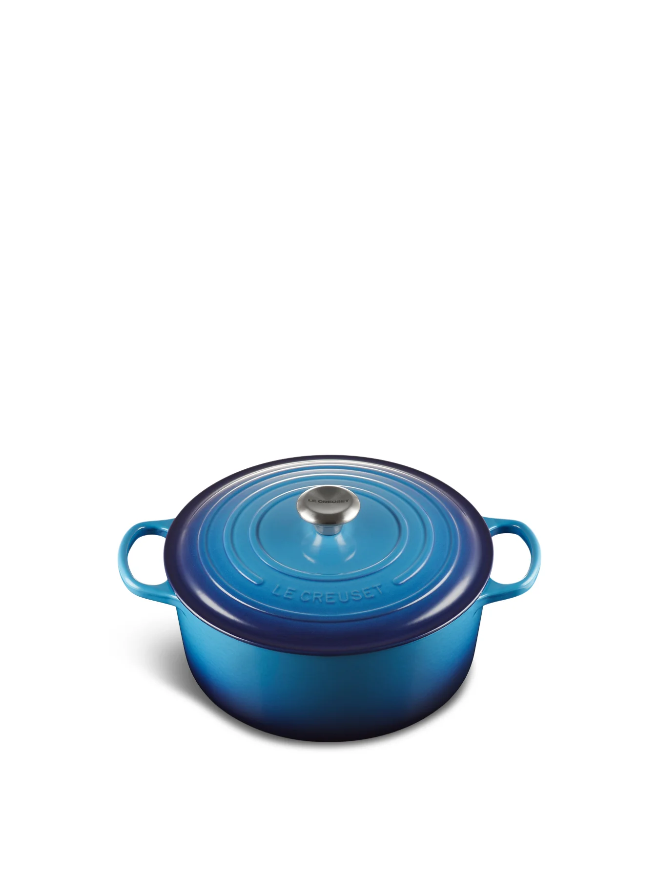 Cast Iron Round Casserole 28cm Azure Blue - Image 7