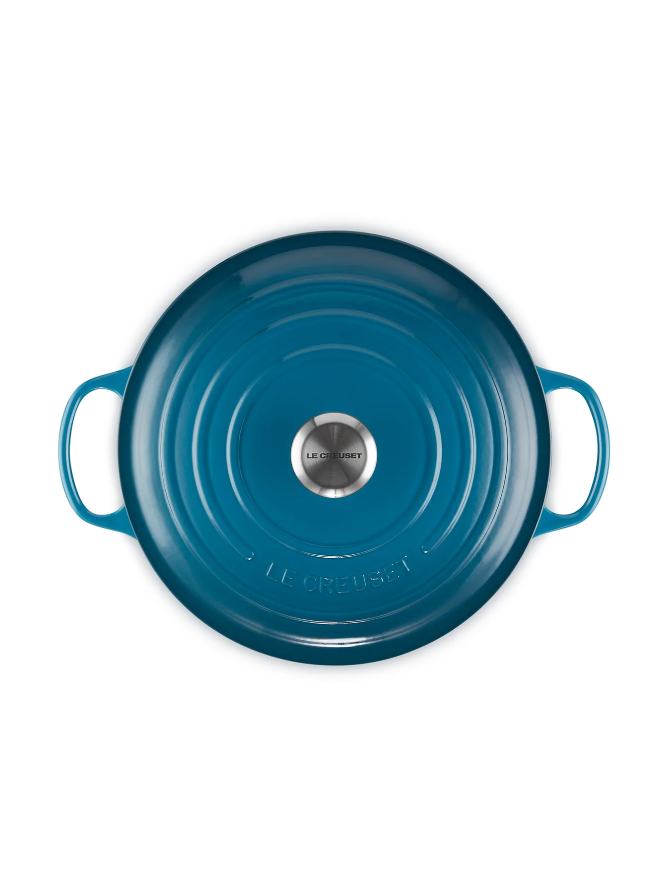 Cast Iron Round Casserole 28cm Deep Teal - Image 4