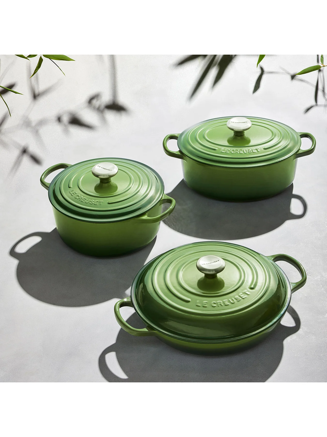 Cast Iron Shallow Casserole 30cm Bamboo Green - Image 3