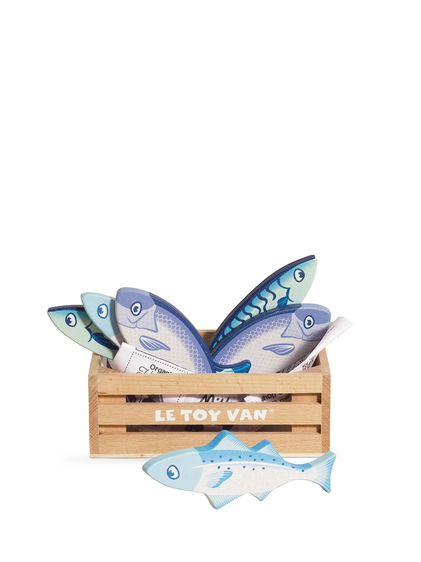 Wooden Food Crate Fish Toy Set