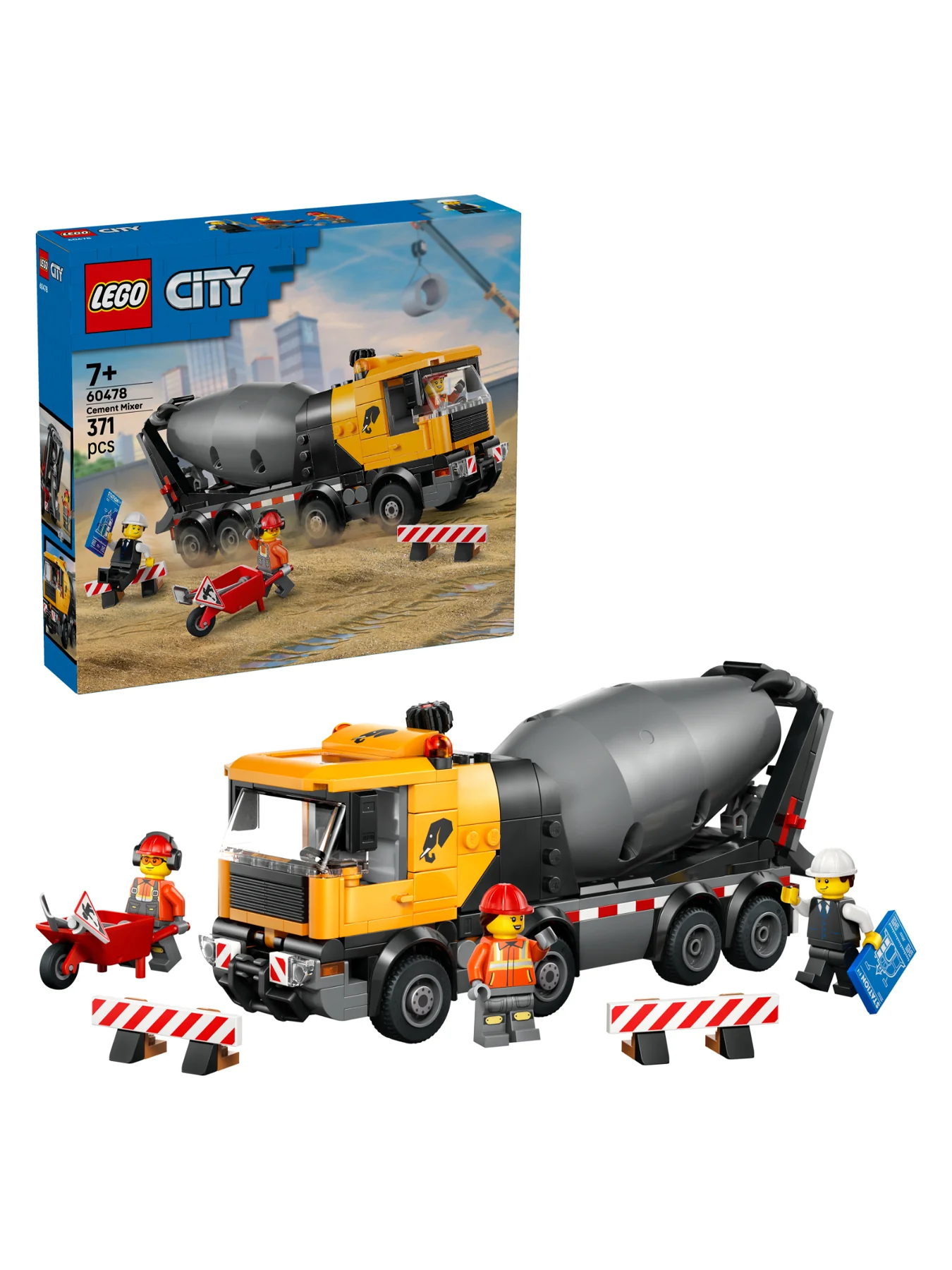 City Cement Mixer Vehicle Set 60478 - Image 2