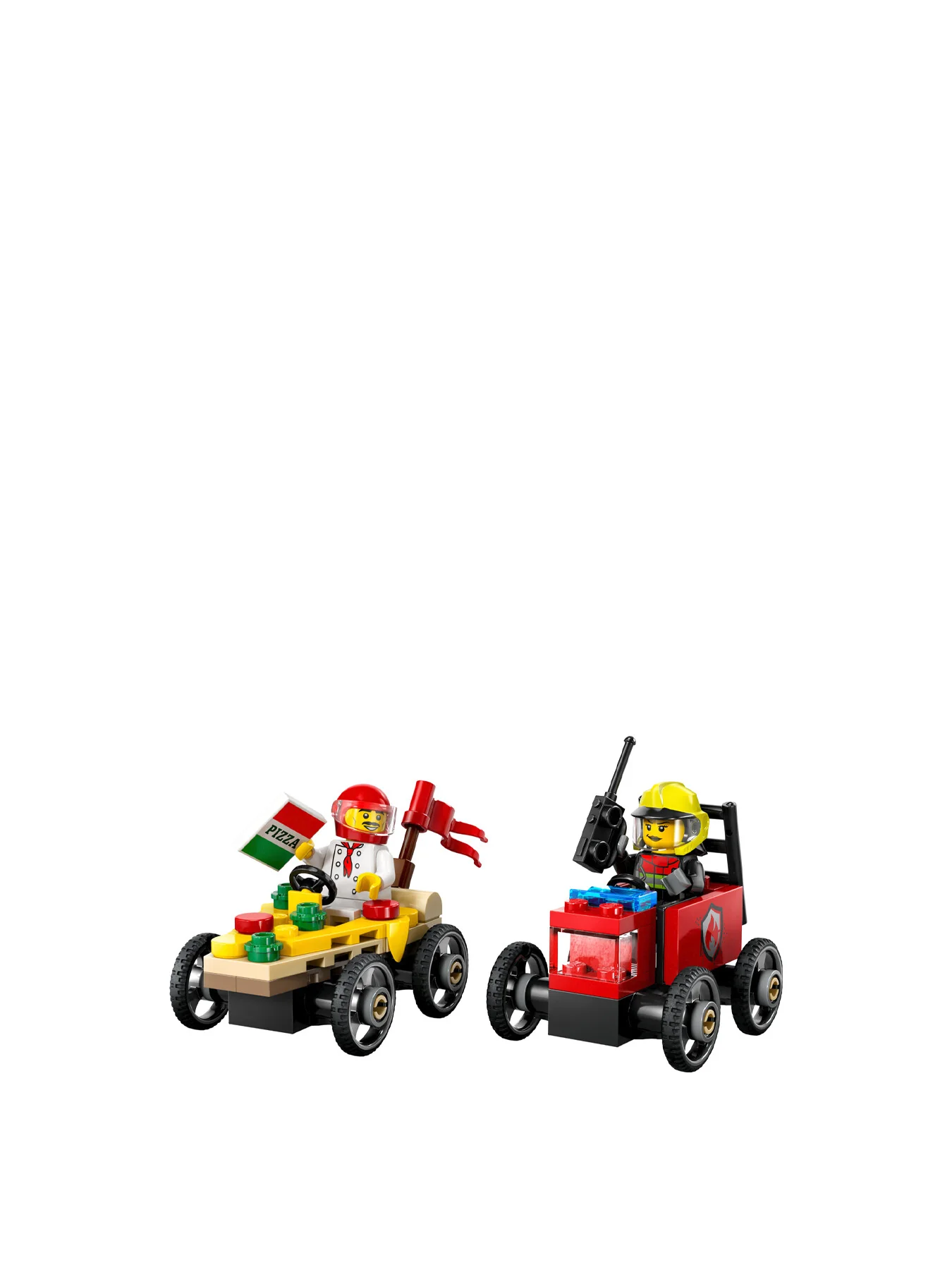 Pizza vs Fire Truck Race Car Pack 60458 - Image 2