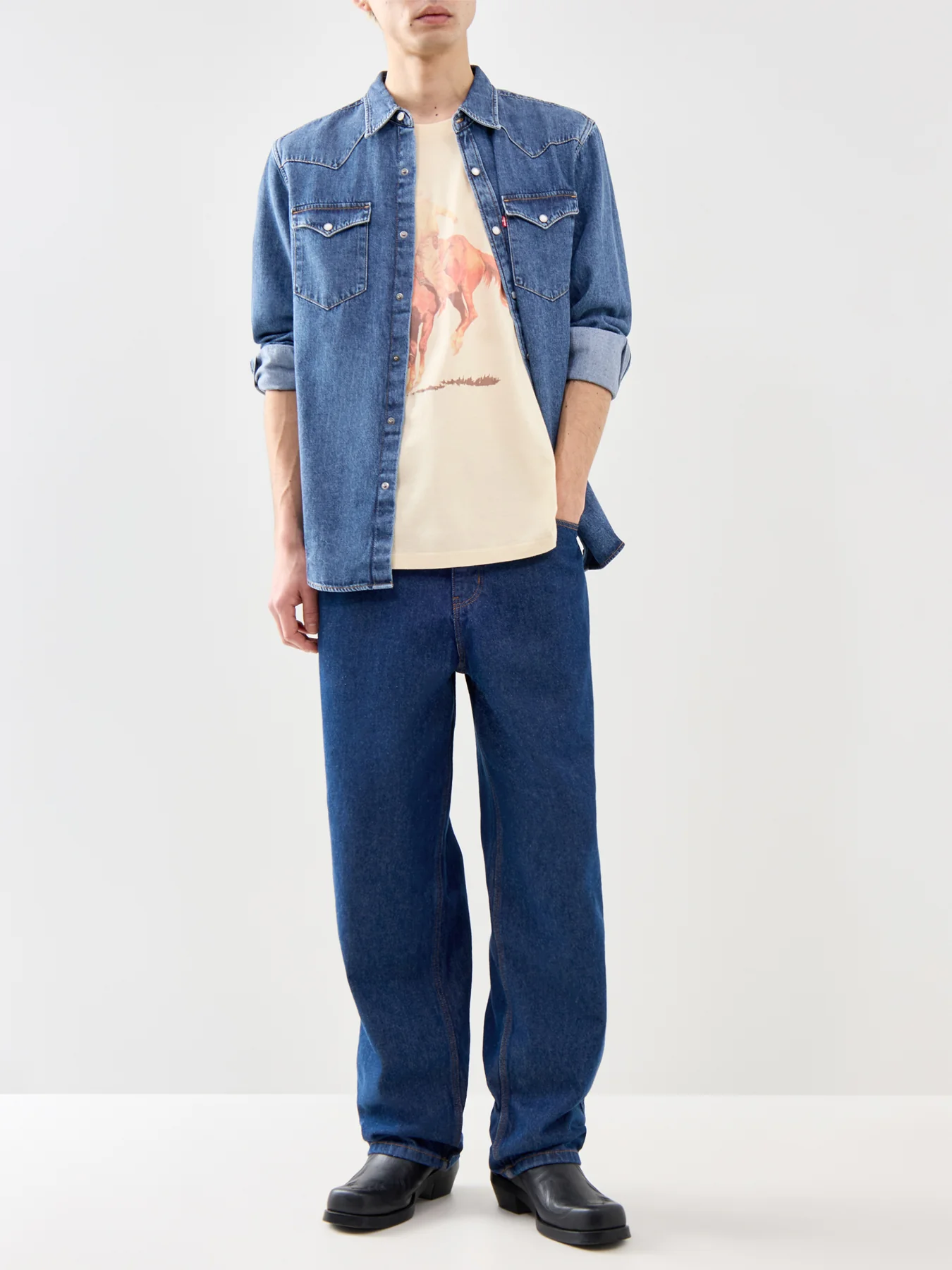 Barstow Western Shirt Blue - Image 2