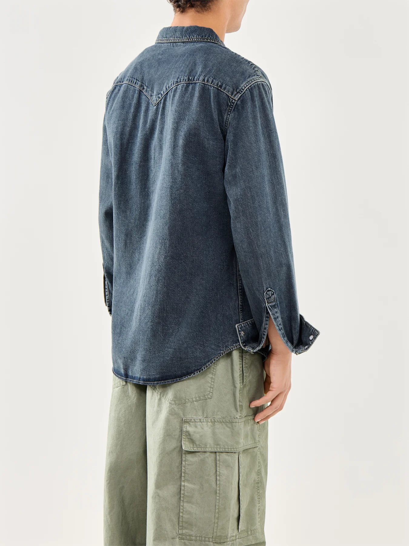 Barstow Western Standard Denim Shirt Brown - Image 5