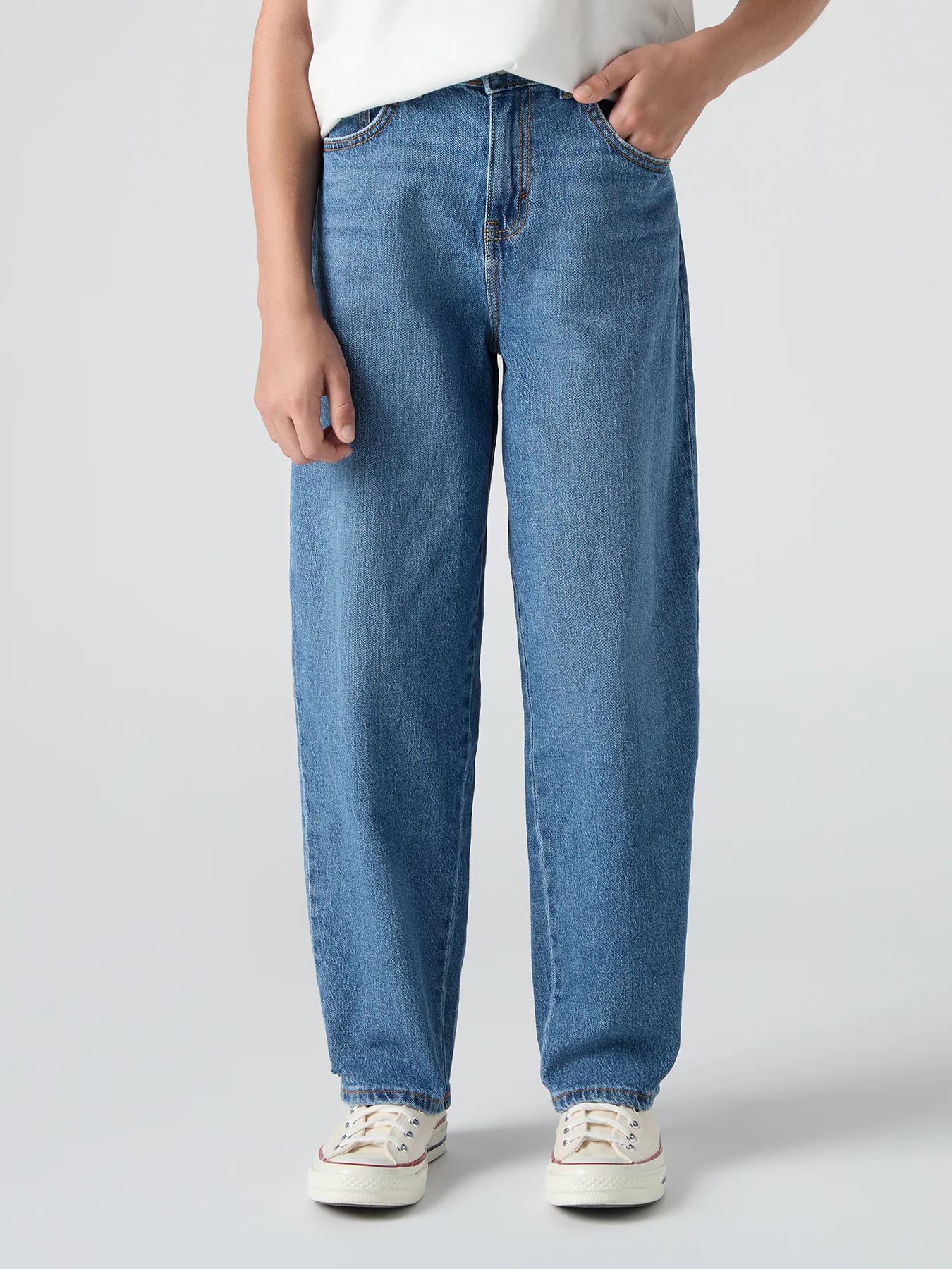 Kids' Baggy Barrel Jeans Blue - Image 4